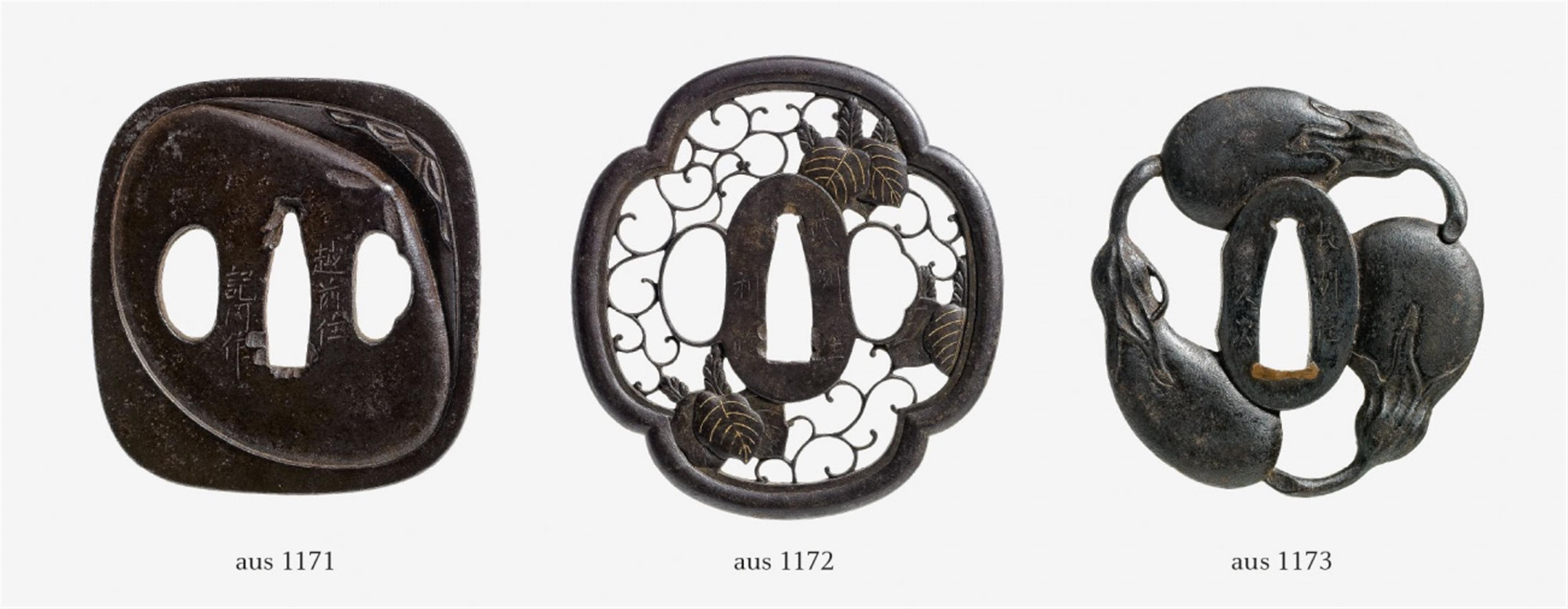 Four iron tsuba. Edo period - image-1