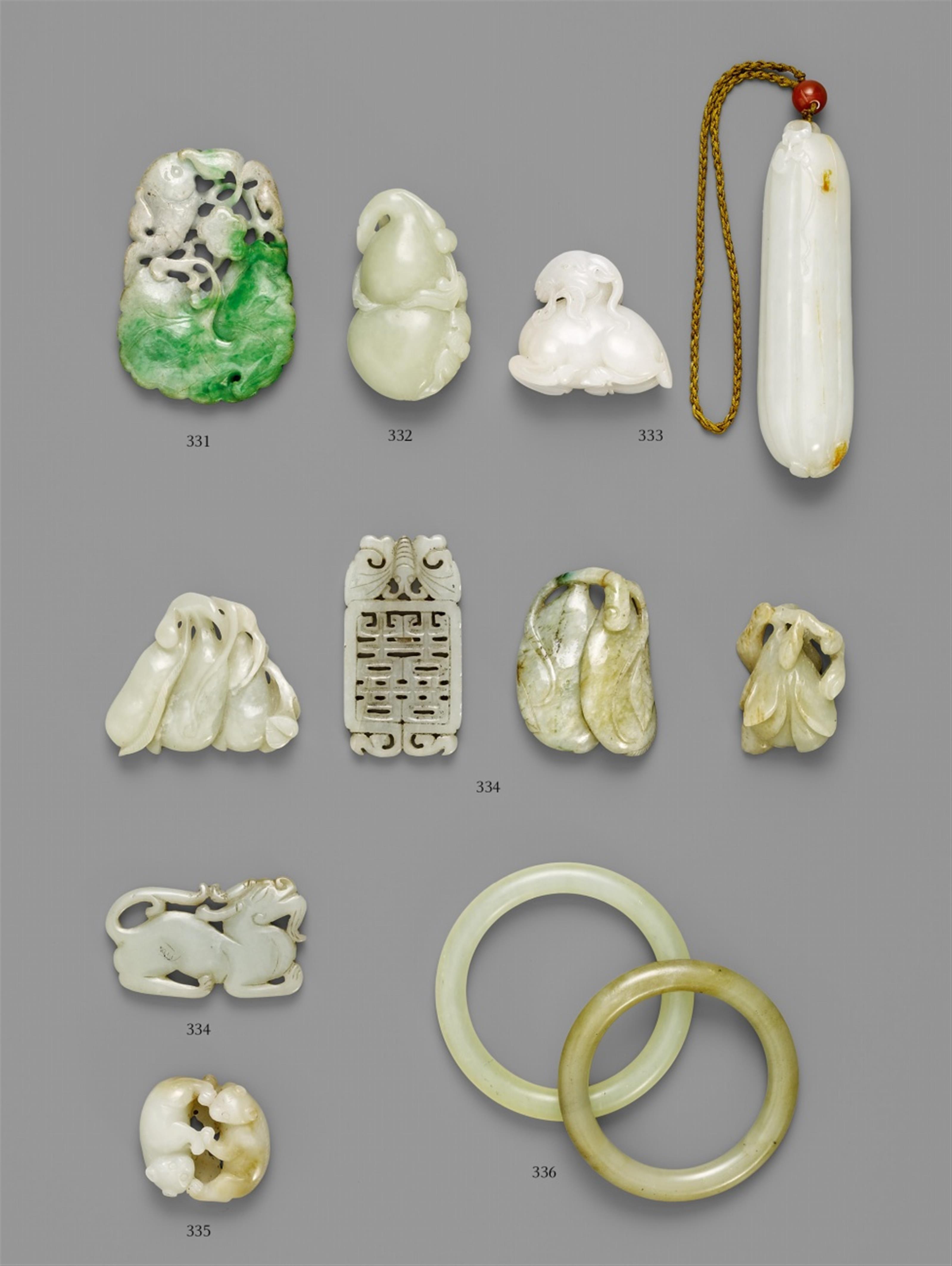 Five jade carvings - image-1