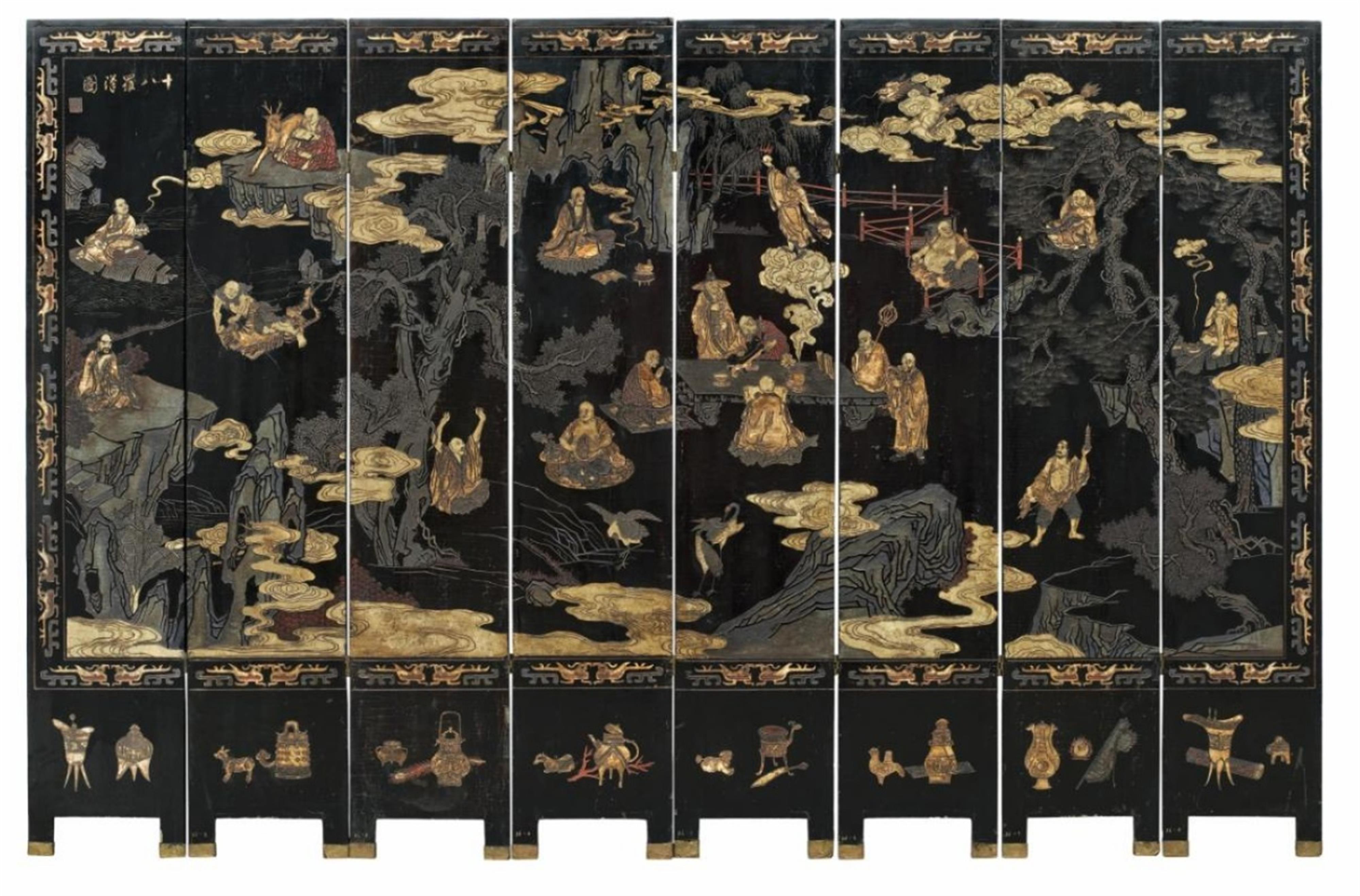 An eight-panel Coromandel screen. 18th/19th century - image-1