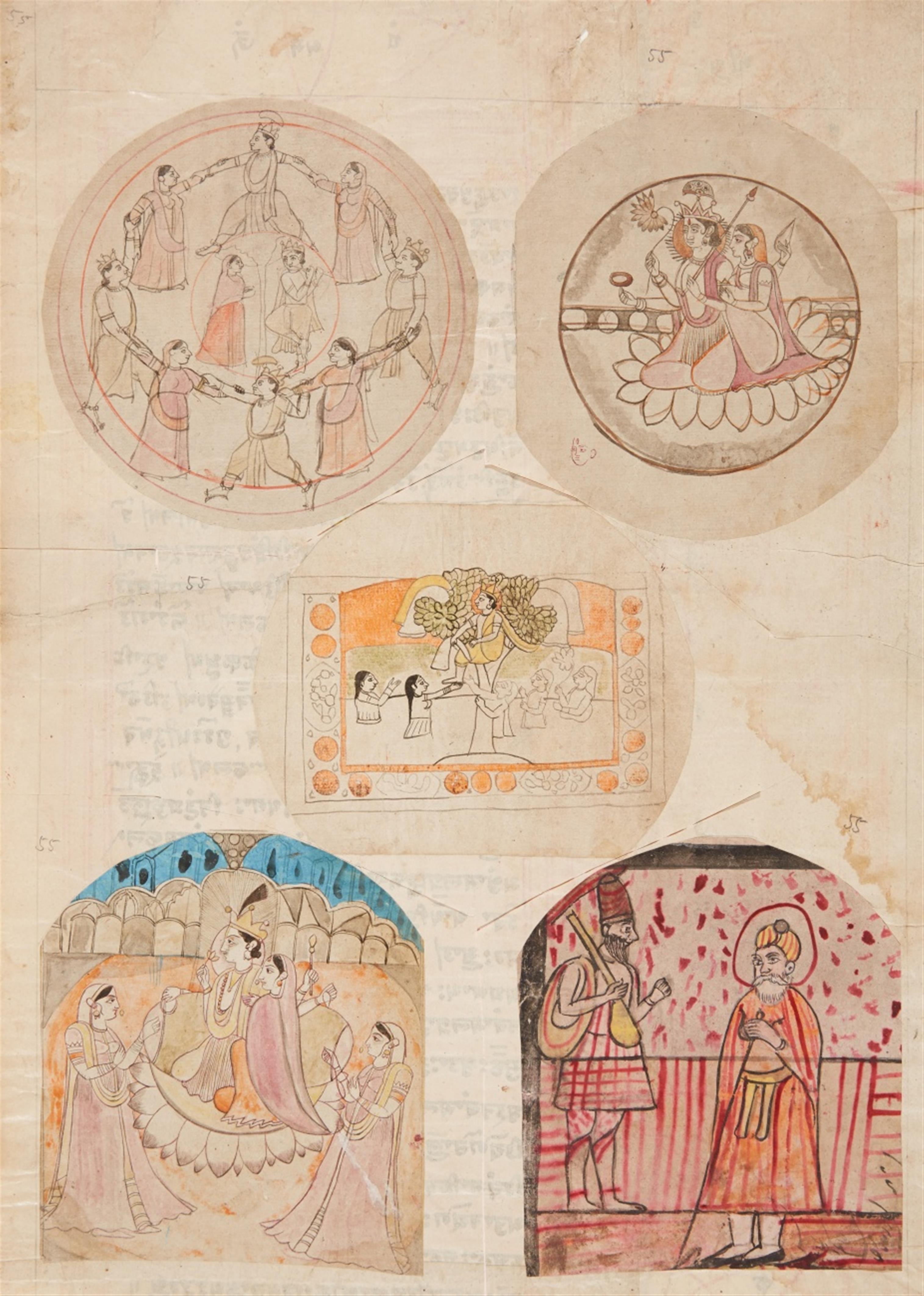 A group of Indian drawings. 19th century - image-3