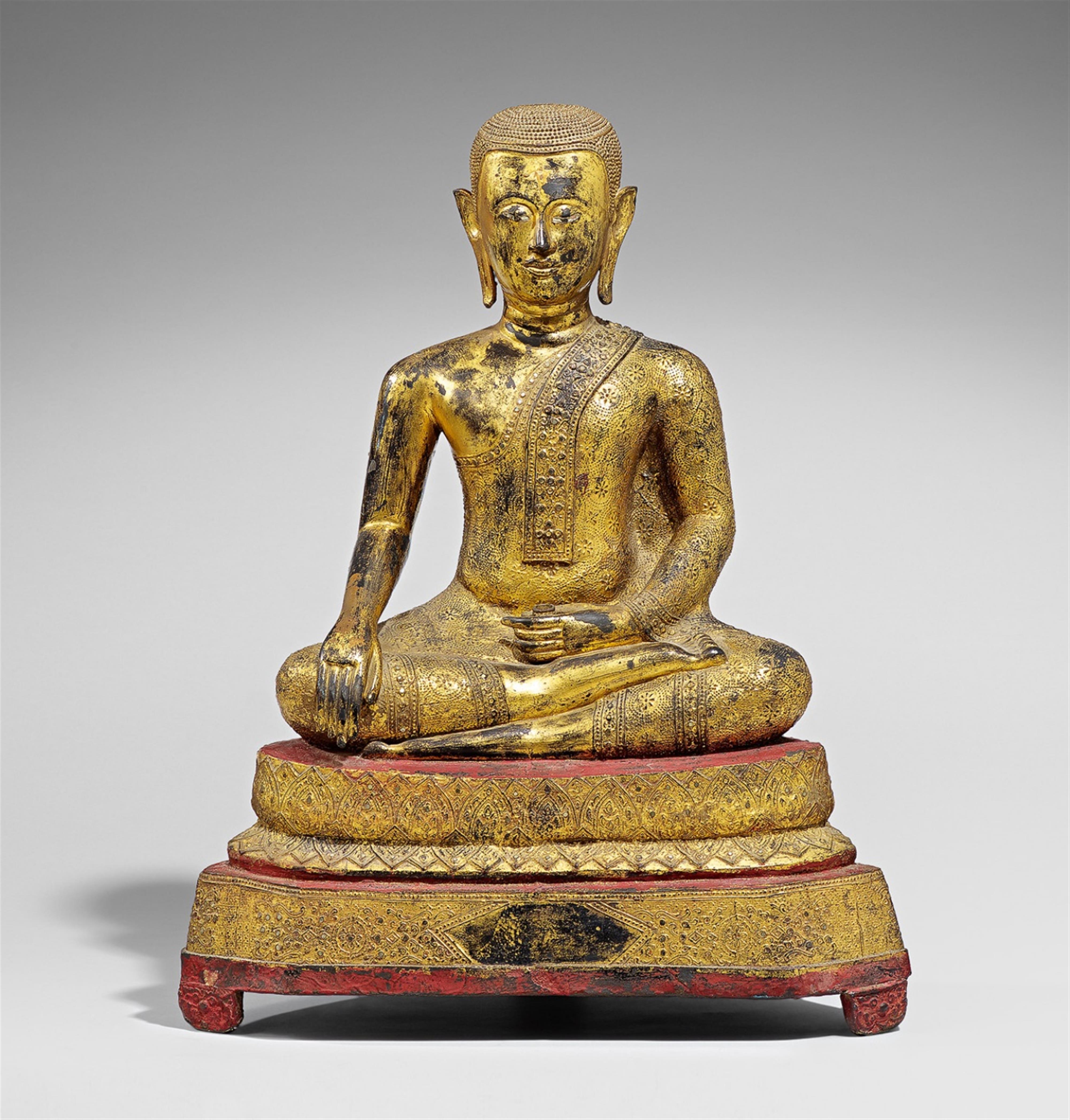 A Ratanakosin gilded and lacquered bronze figure of Pra Malay. 19th century - image-1