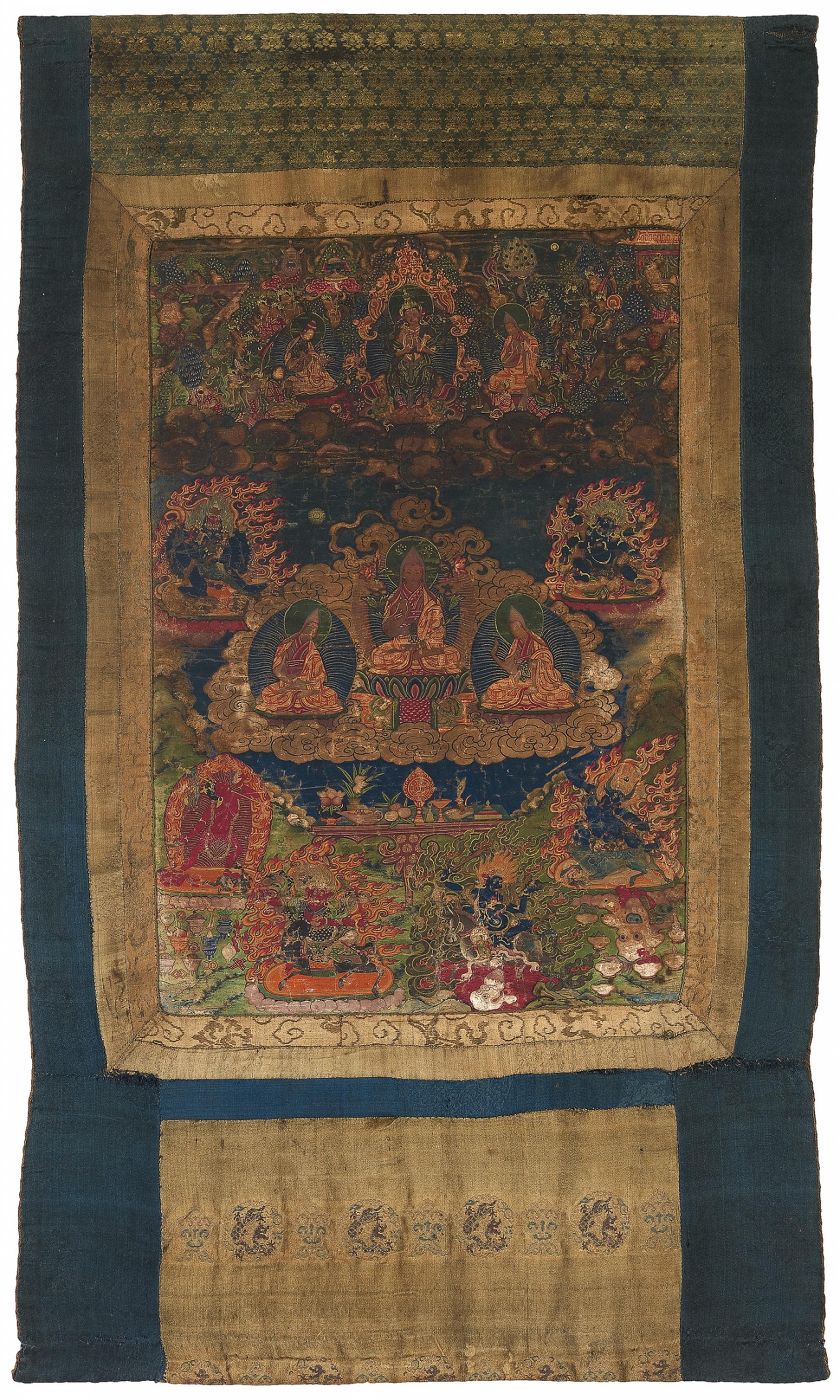 A Tibetan thangka of Tsongkhapa. 18th/19th century - image-1