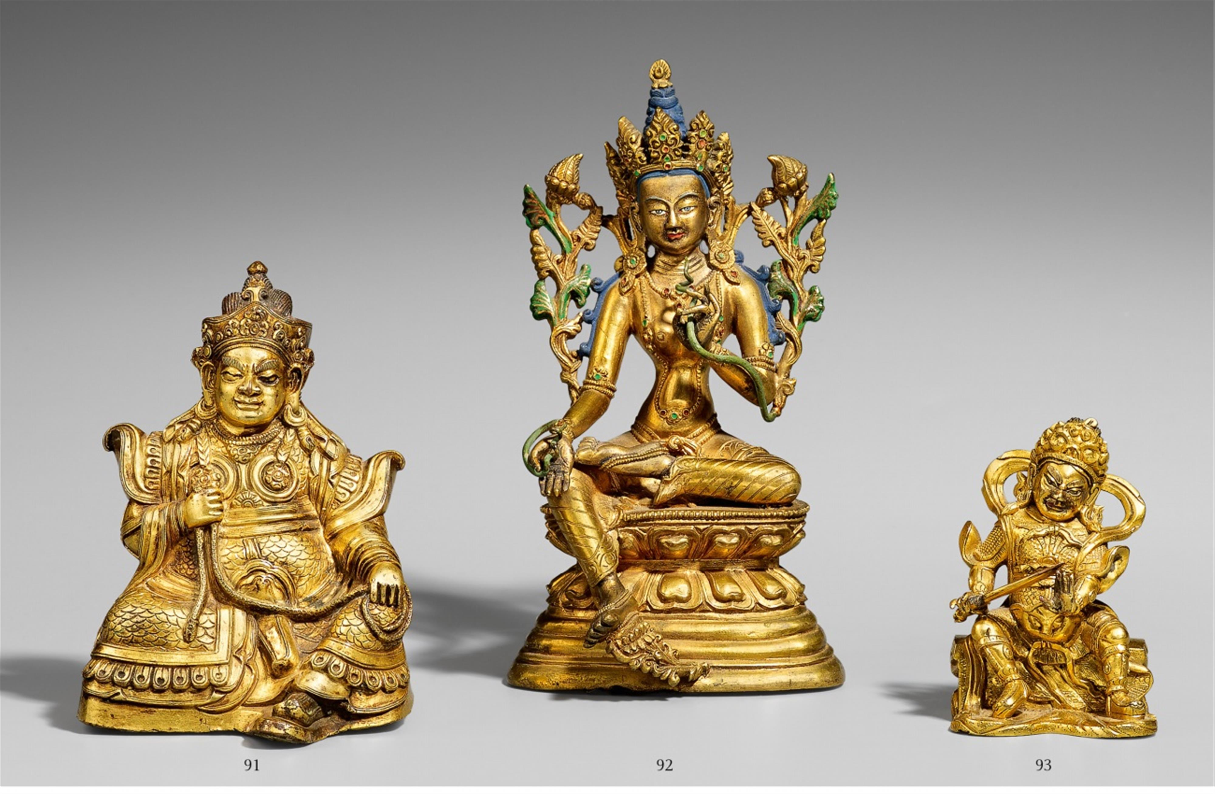 A Tibetan gilt bronze figure of Virupaksha. 18th/19th century - image-1