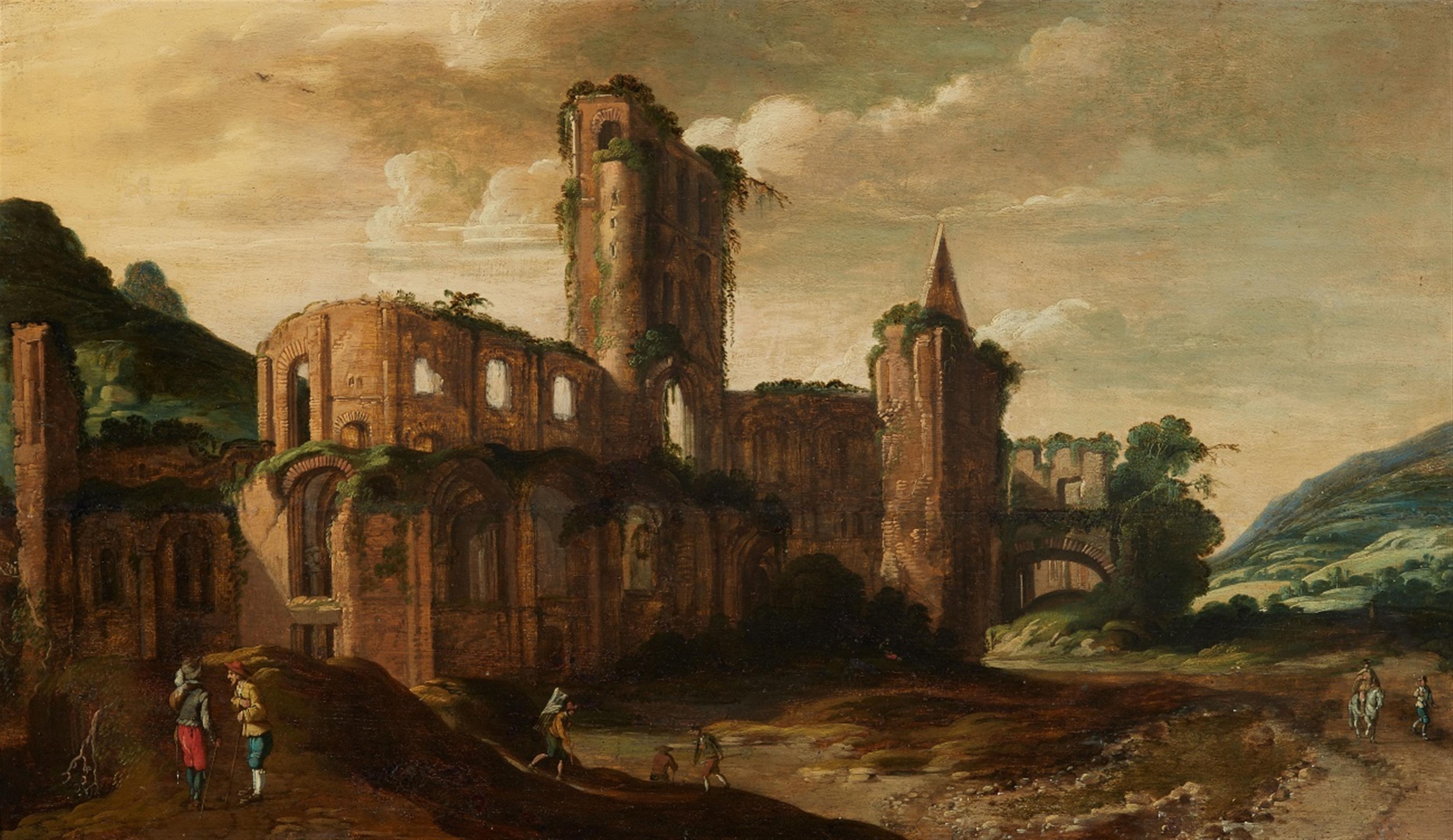 Probably German School 17th century - Landscape with Ruins - image-1