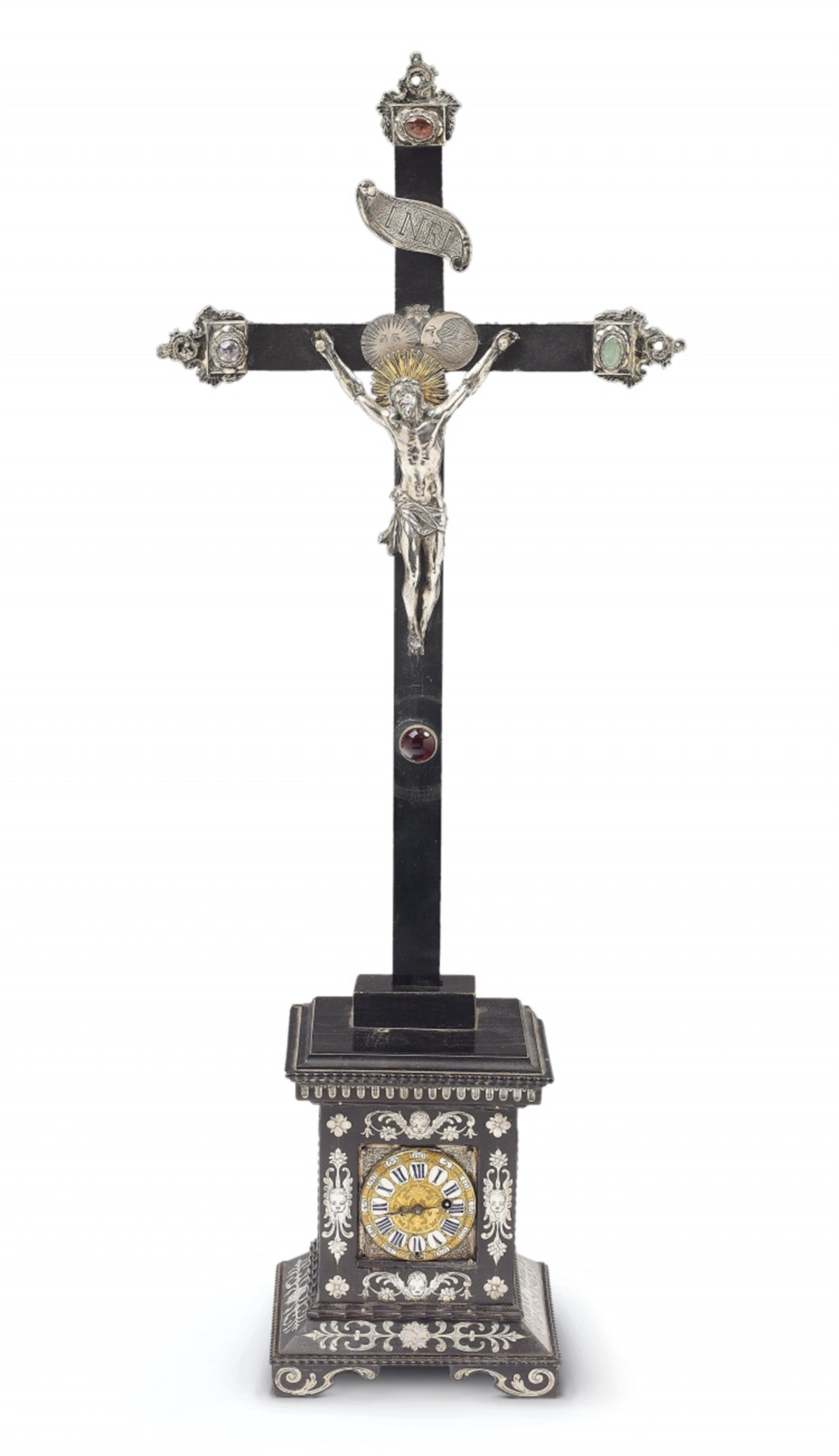 A silver-inlaid ebony crucifix - image-4