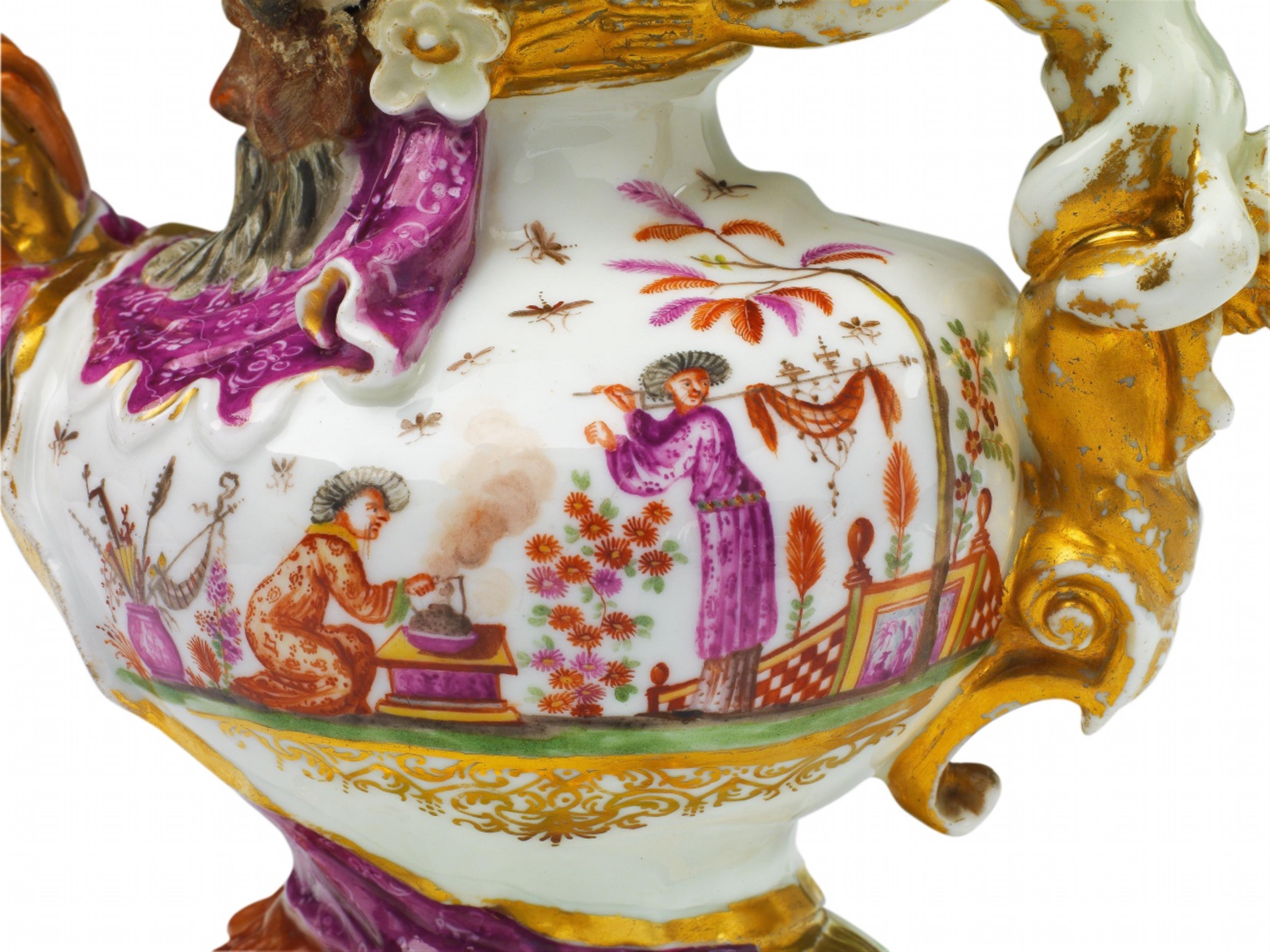 A rare Meissen porcelain grotesque-moulded teapot with "hausmaler" decor - image-10