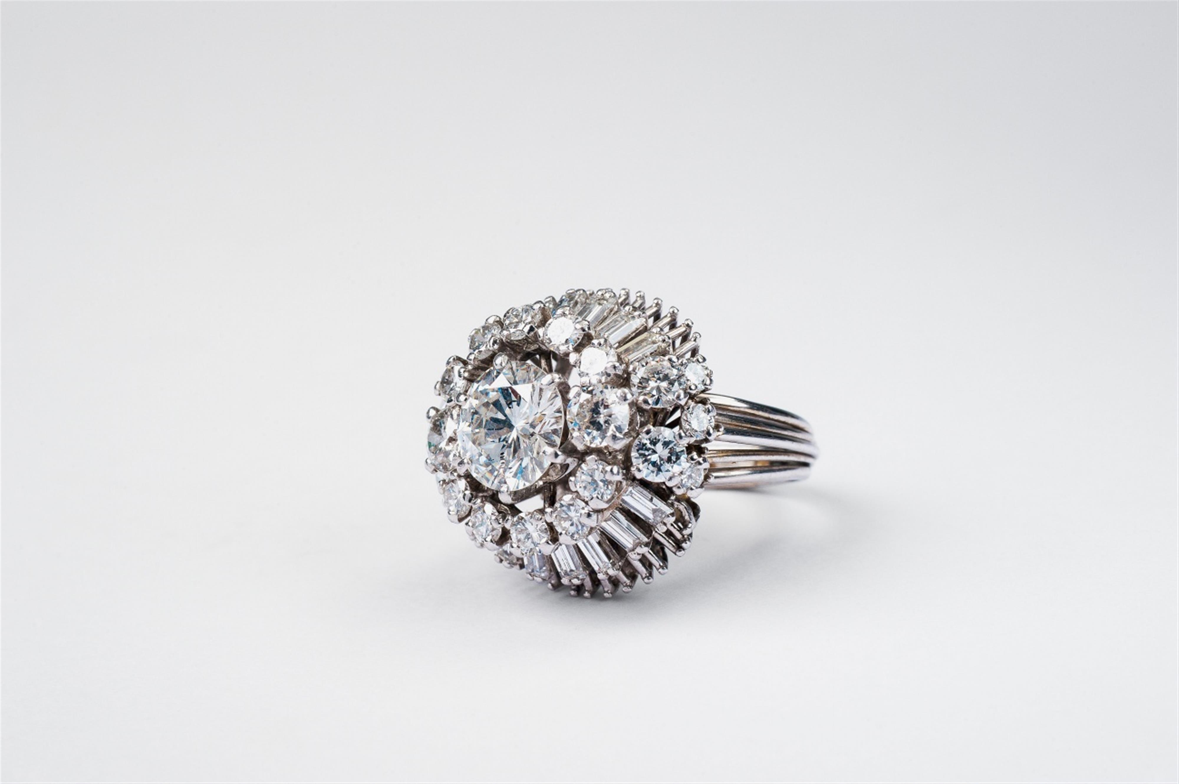 An 18k white gold and diamond cocktail ring - image-1