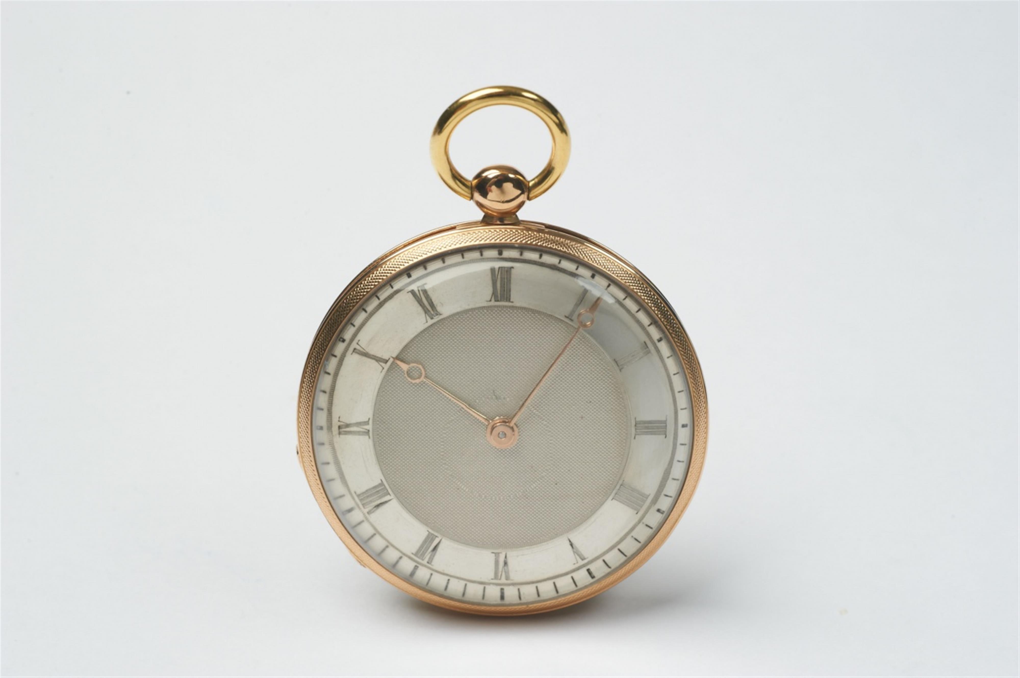 A Swiss 18k gold openface pocketwatch with cylinder escapement - image-1