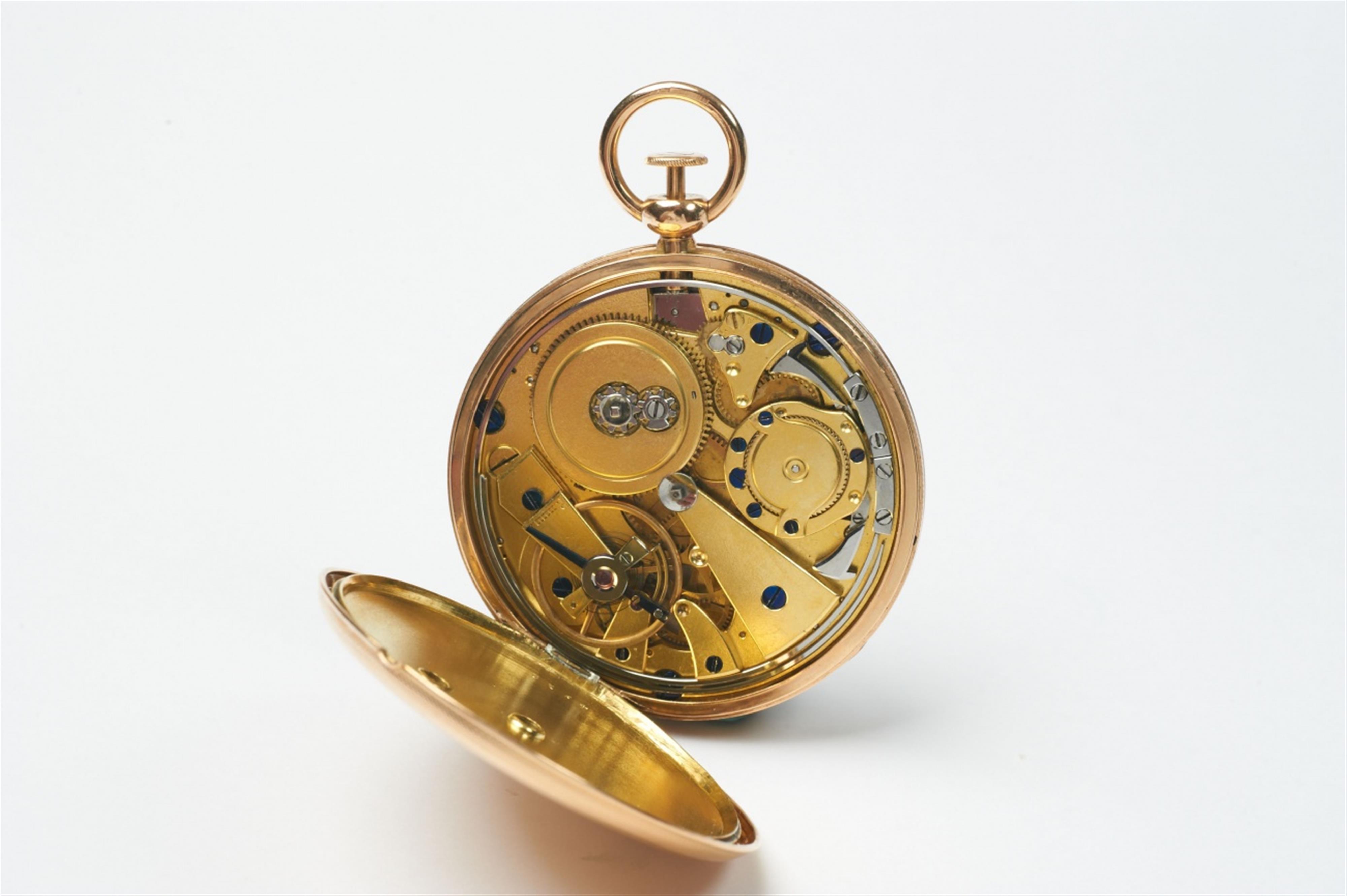 An 18k gold openface pocketwatch with cylinder escapement and repetition - image-3