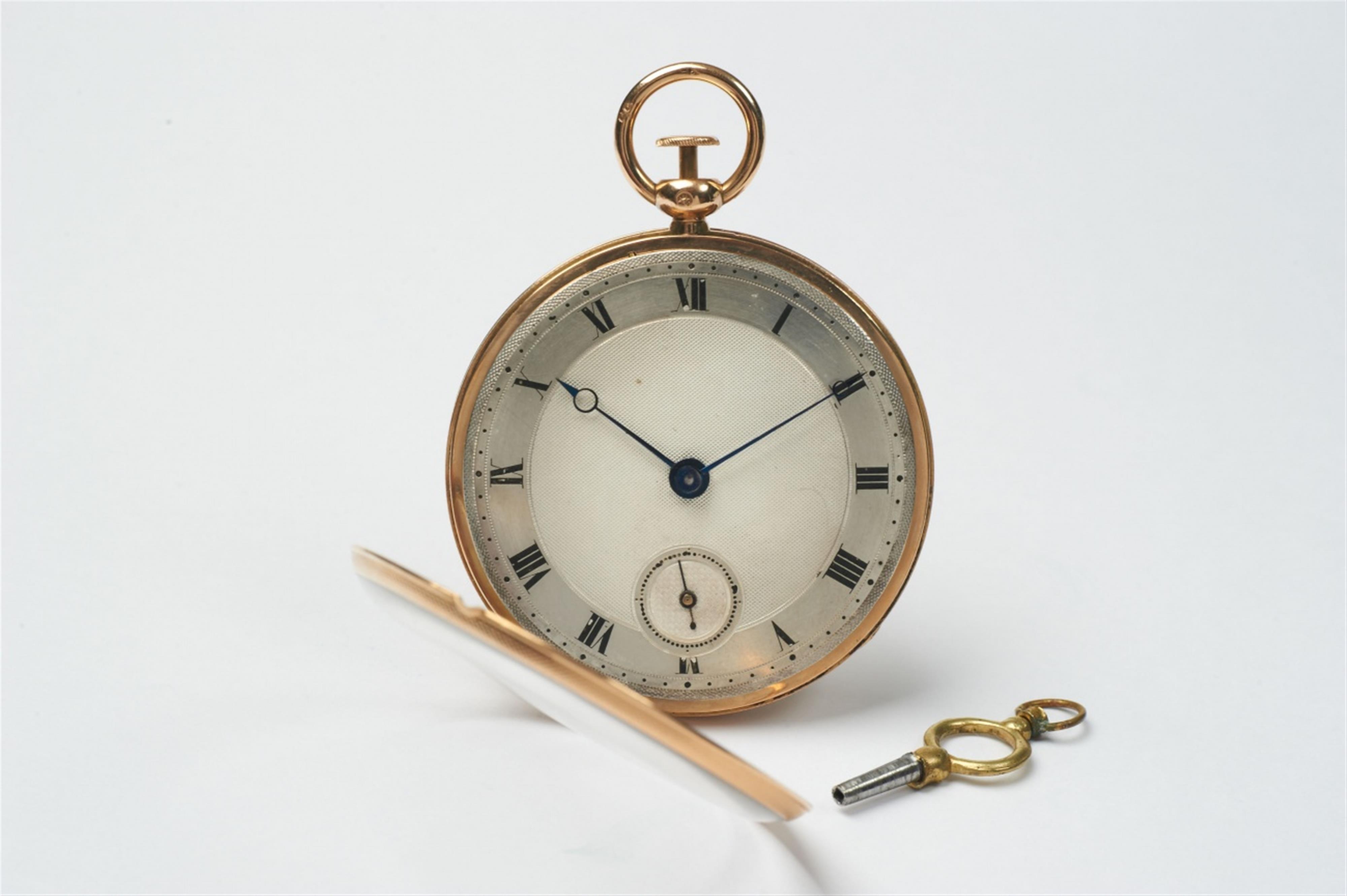 An 18k gold openface pocketwatch with cylinder escapement and repetition - image-1