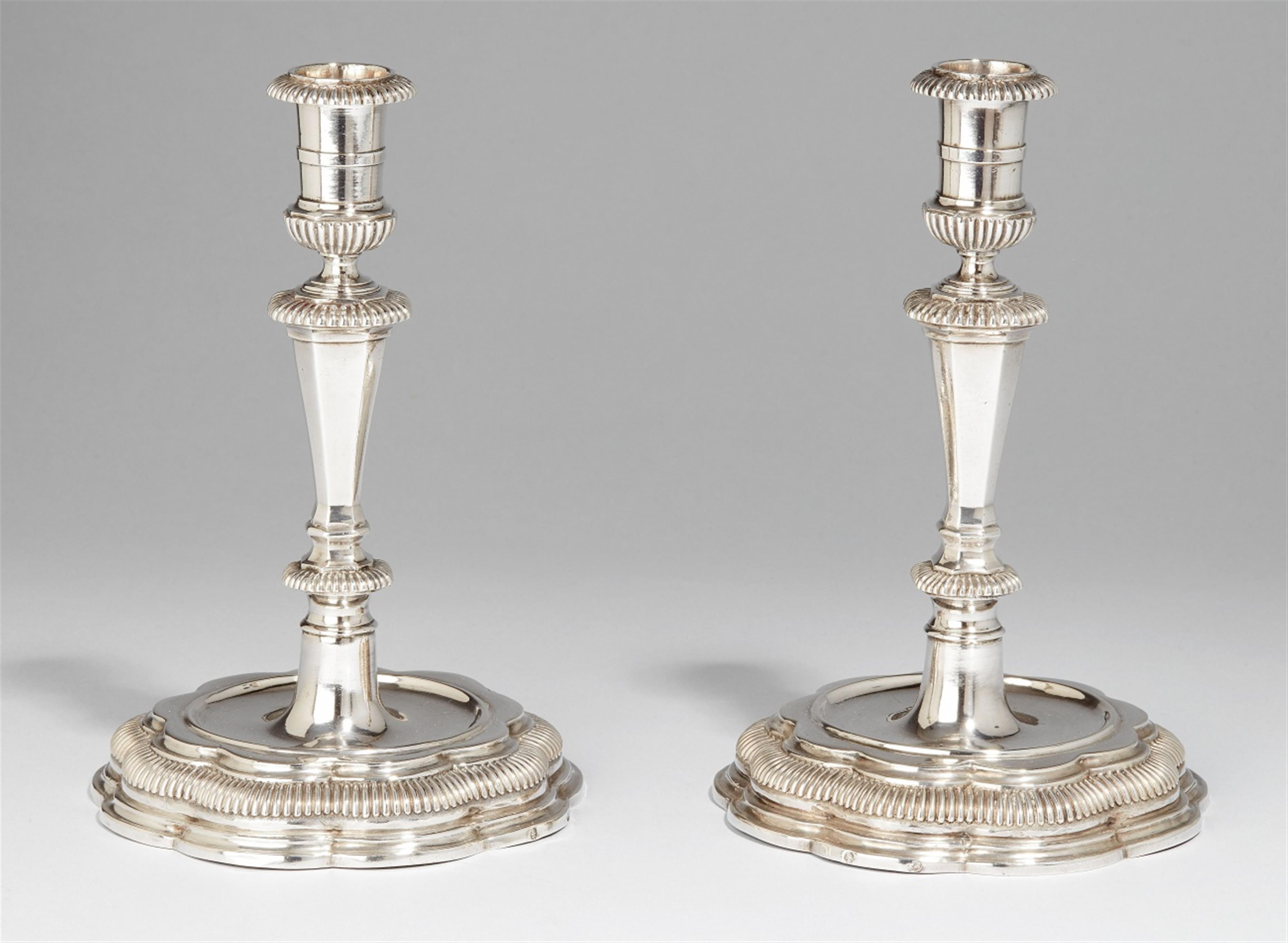 A pair of baroque Augsburg silver candlesticks. Marks of Peter Kick, 1711 - 15. - image-1