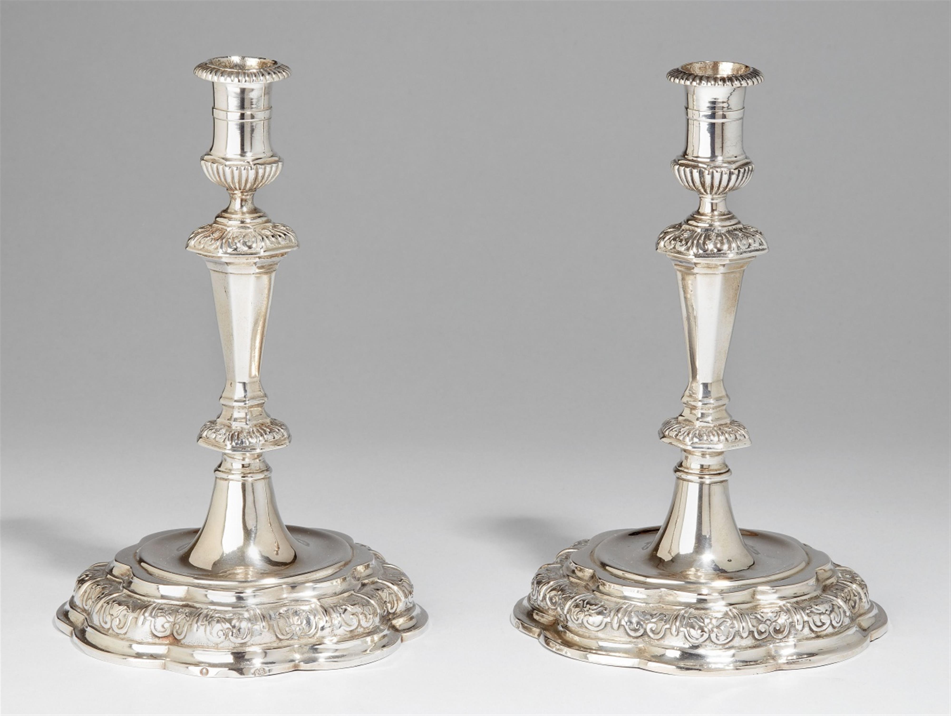 A pair of Augsburg silver candlesticks. Marks of Philipp Stenglin, 1717 - 21. - image-1