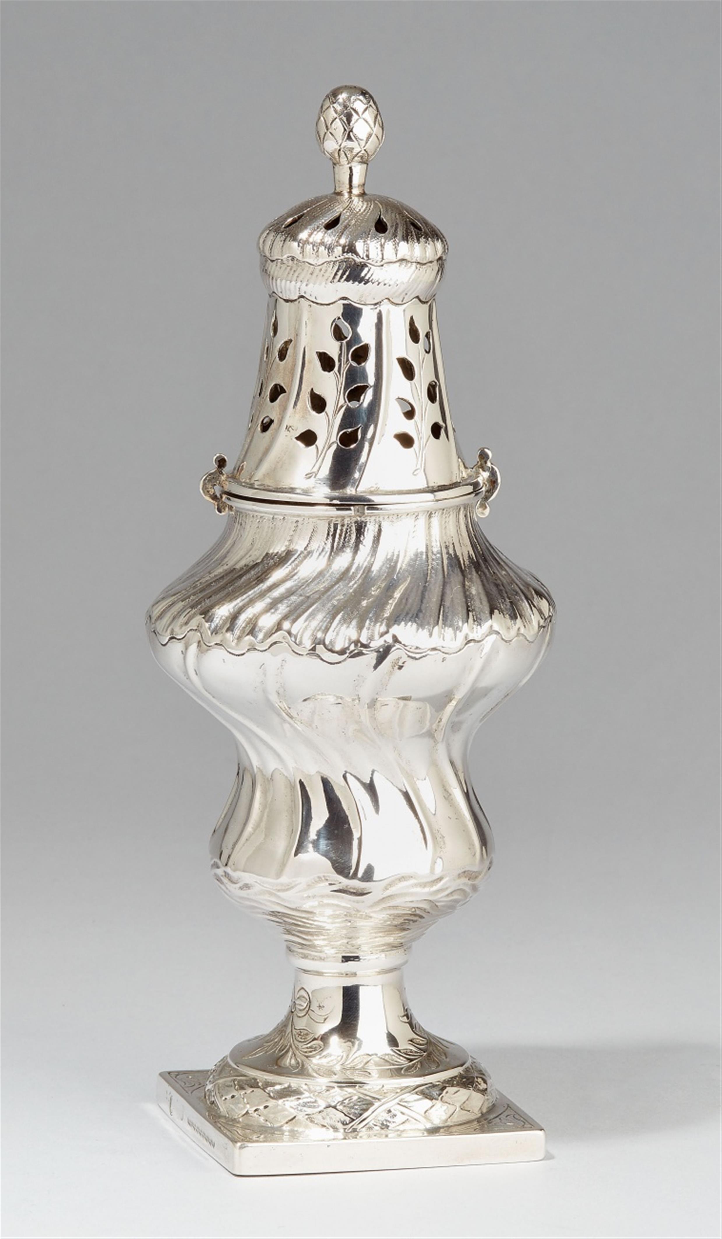 A Breslau silver sugar caster. Marks of Ferdinand Grische, 1761 - 69. - image-1