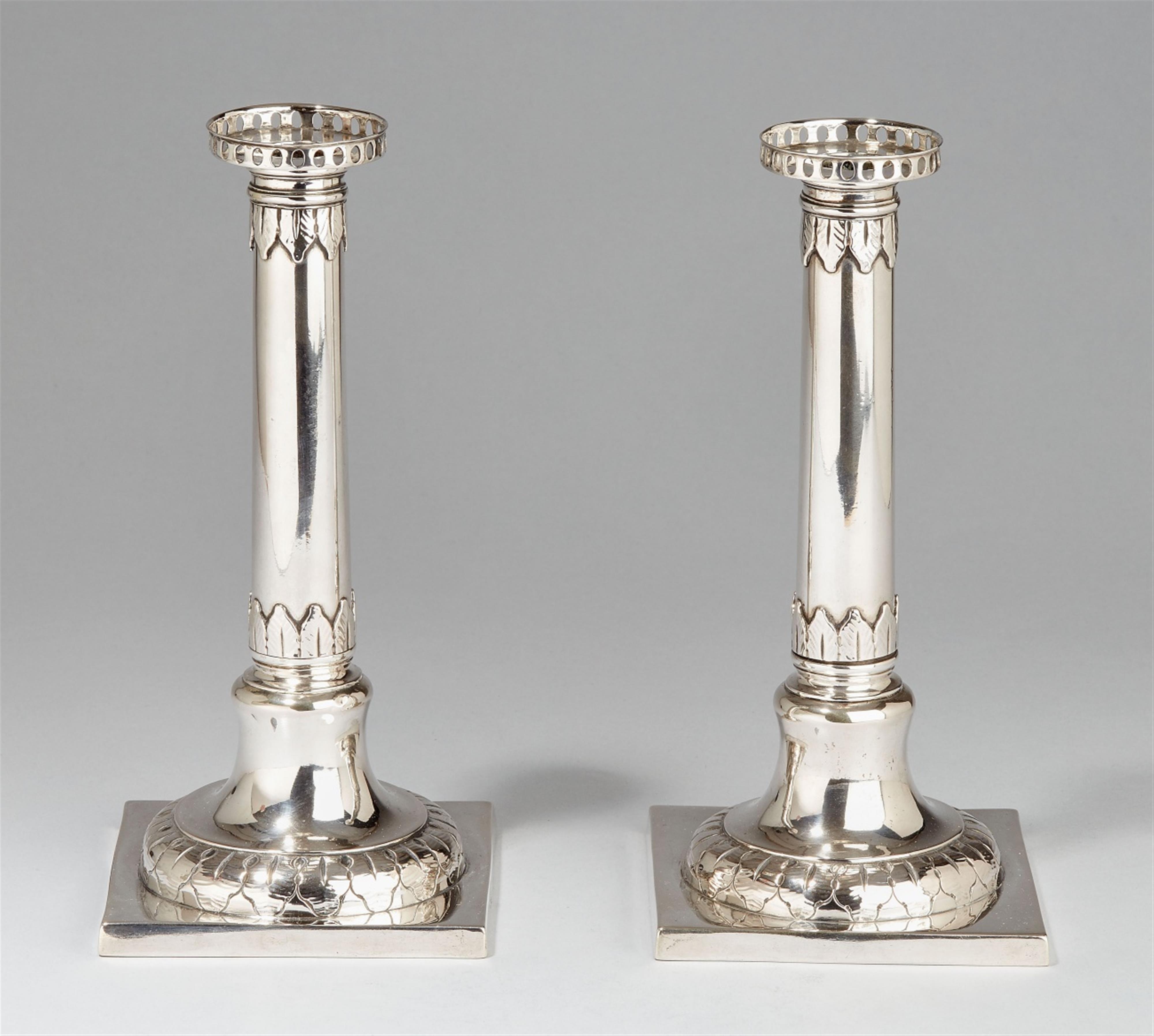 A pair of Celle silver candlesticks. Marks of Ludwig Christian Bartels 1794 - 98. - image-1