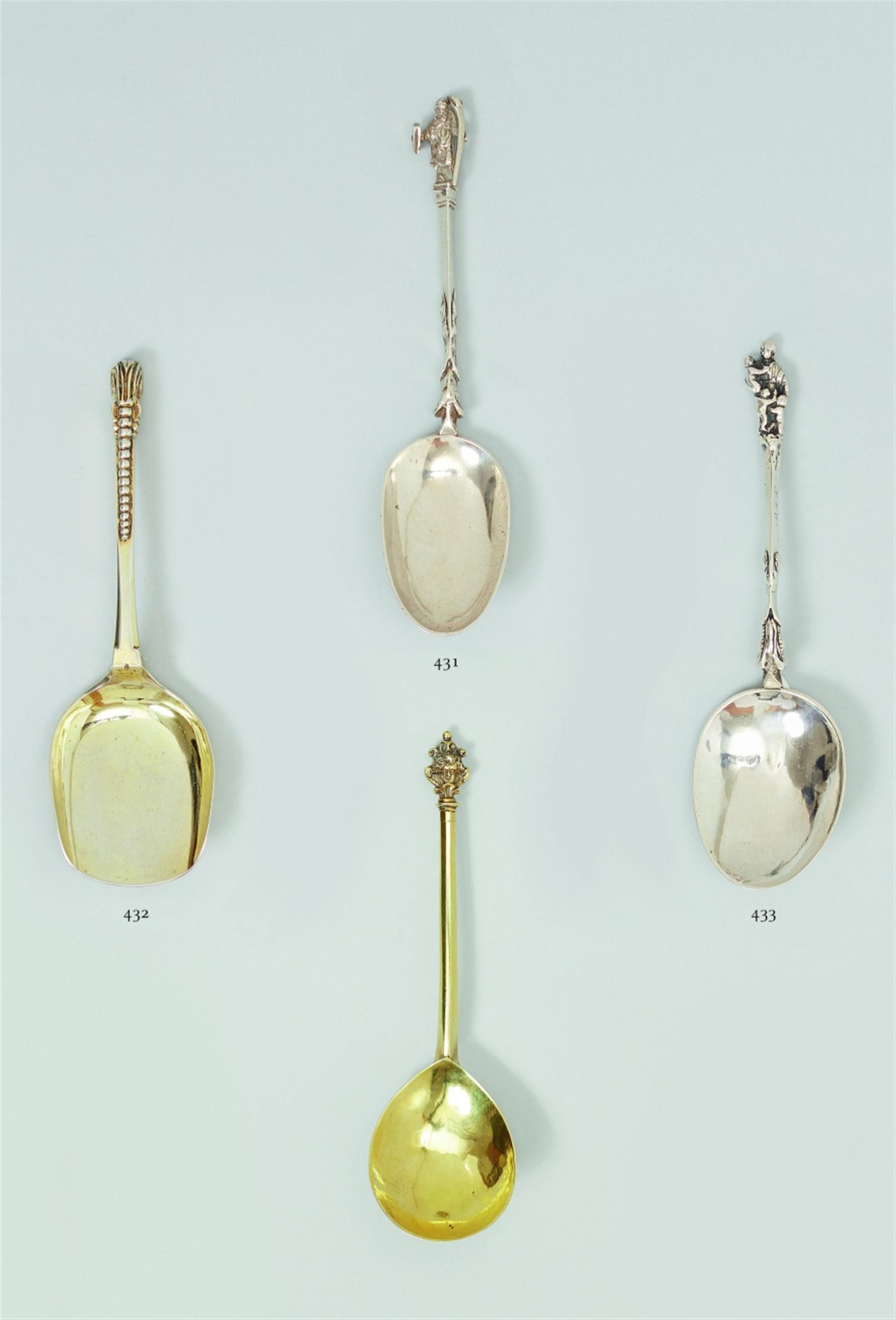 A Gdansk silver gilt spoon. Marks of Johann Conrad Stentzel, 1745 - 63. - image-1