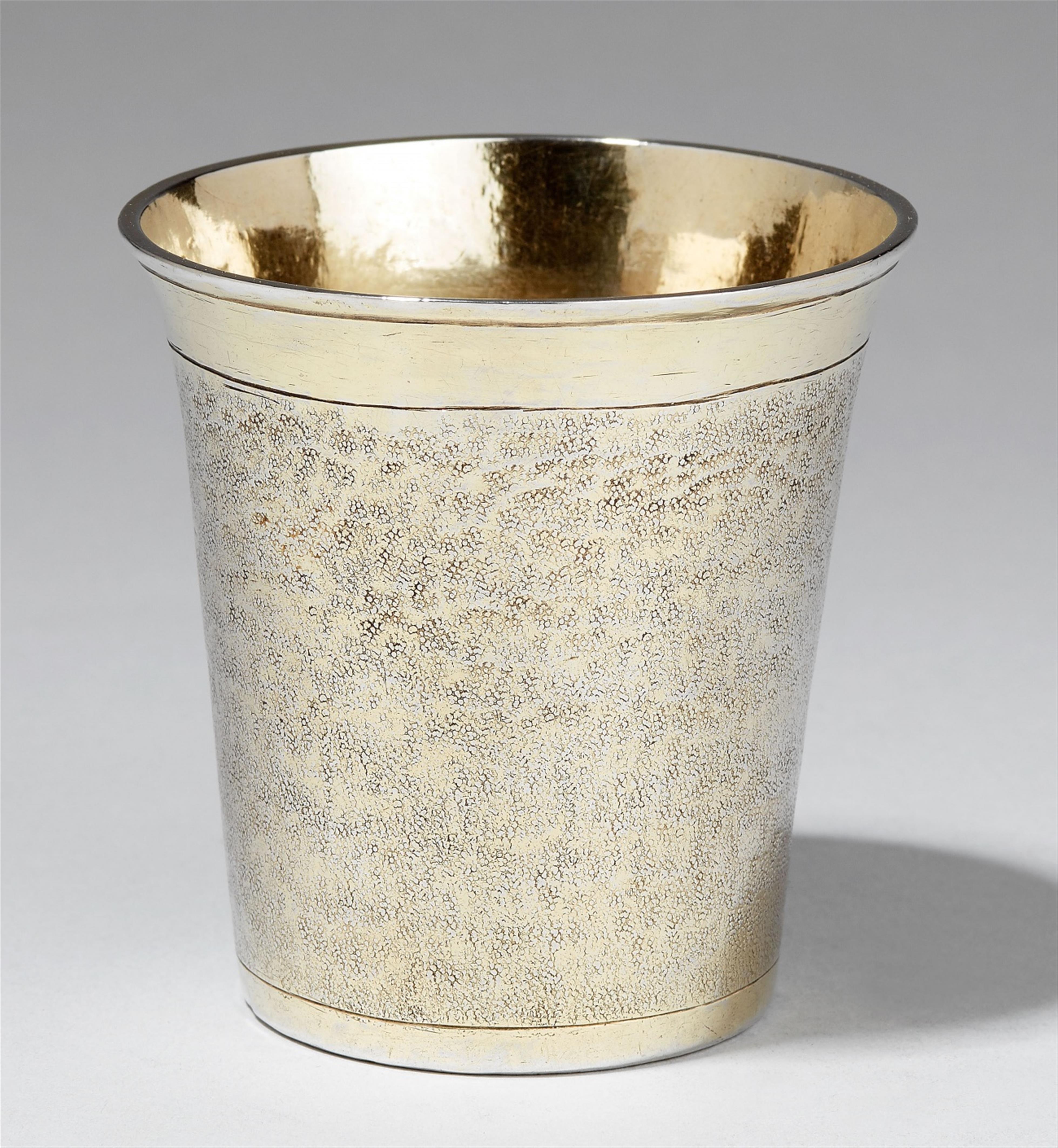 A Mülhausen silver gilt snakeskin beaker. Marks of Abraham II Mayr, early 18th C. - image-1