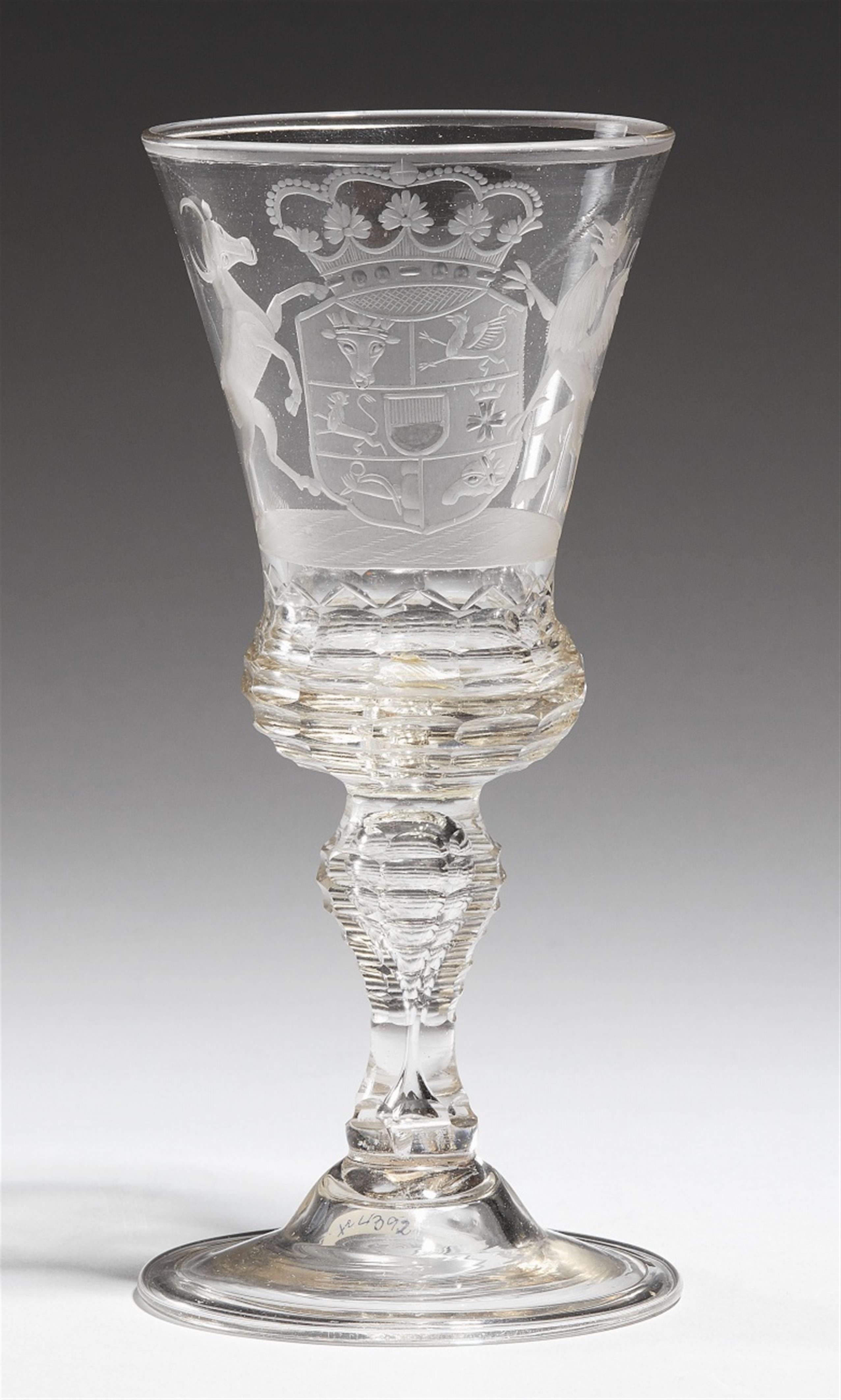 A Saxon armorial glass goblet - image-1