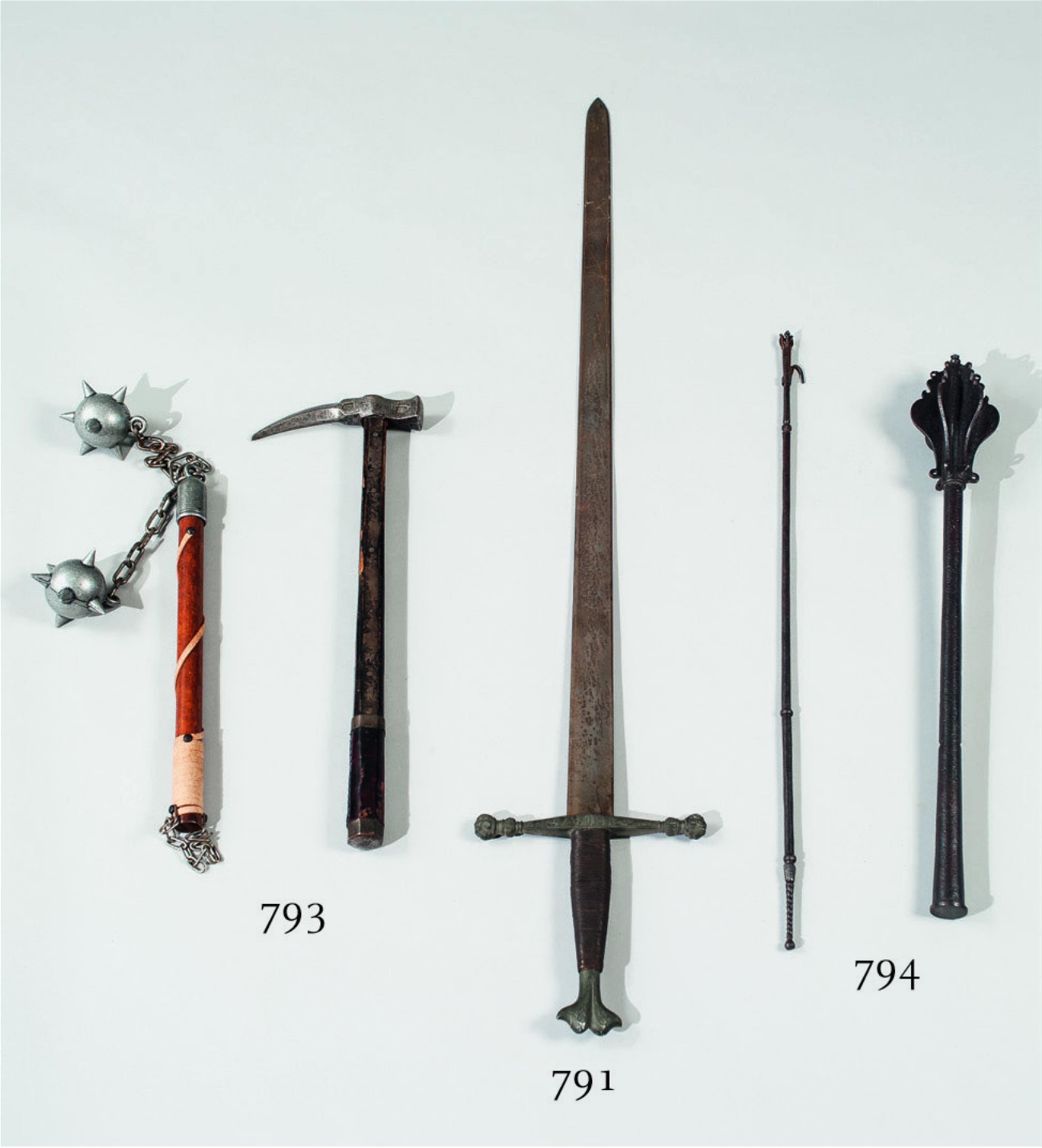 A cast iron mace and grapnel - image-1