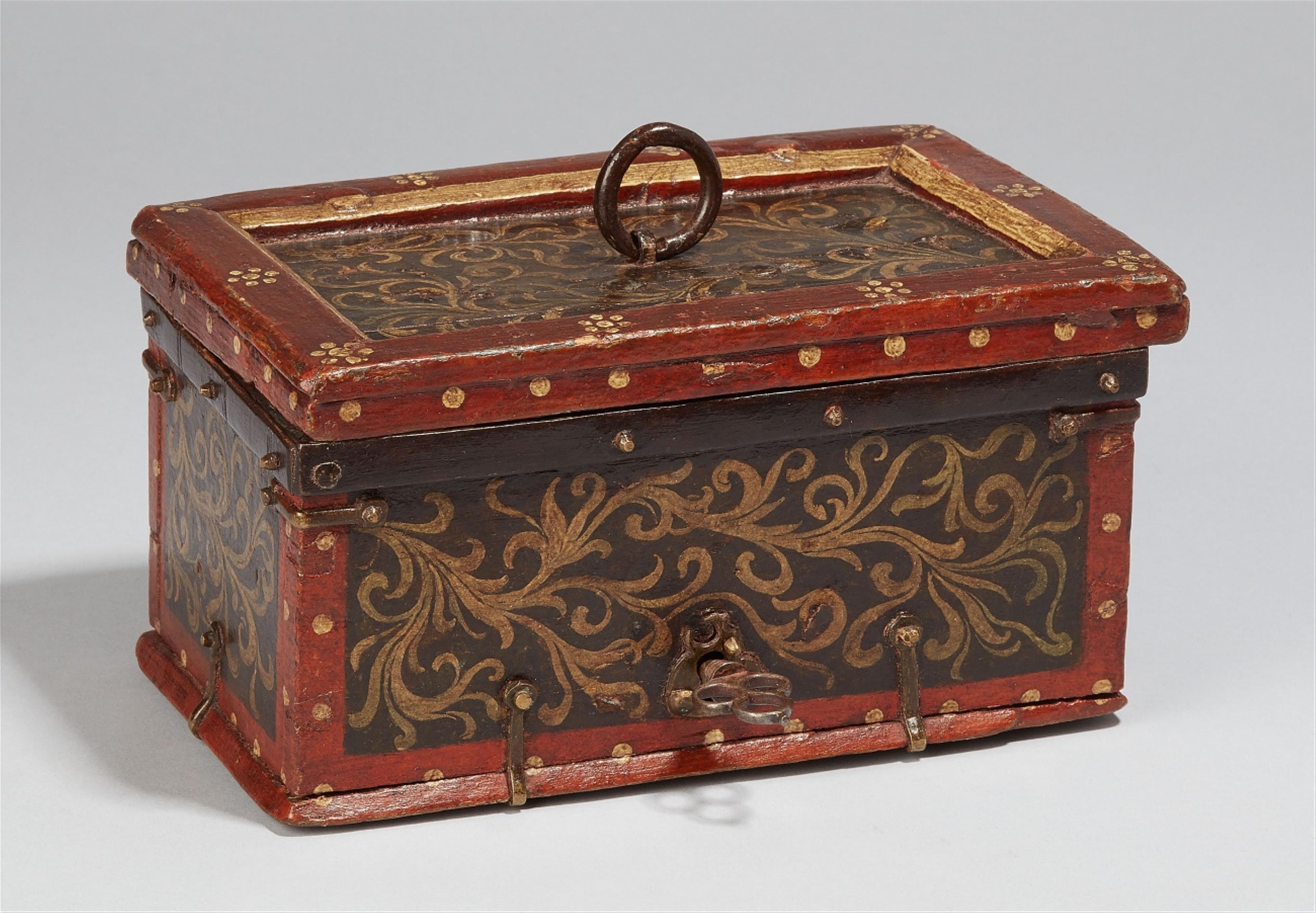 A German renaissance iron-mounted oak casket - image-1