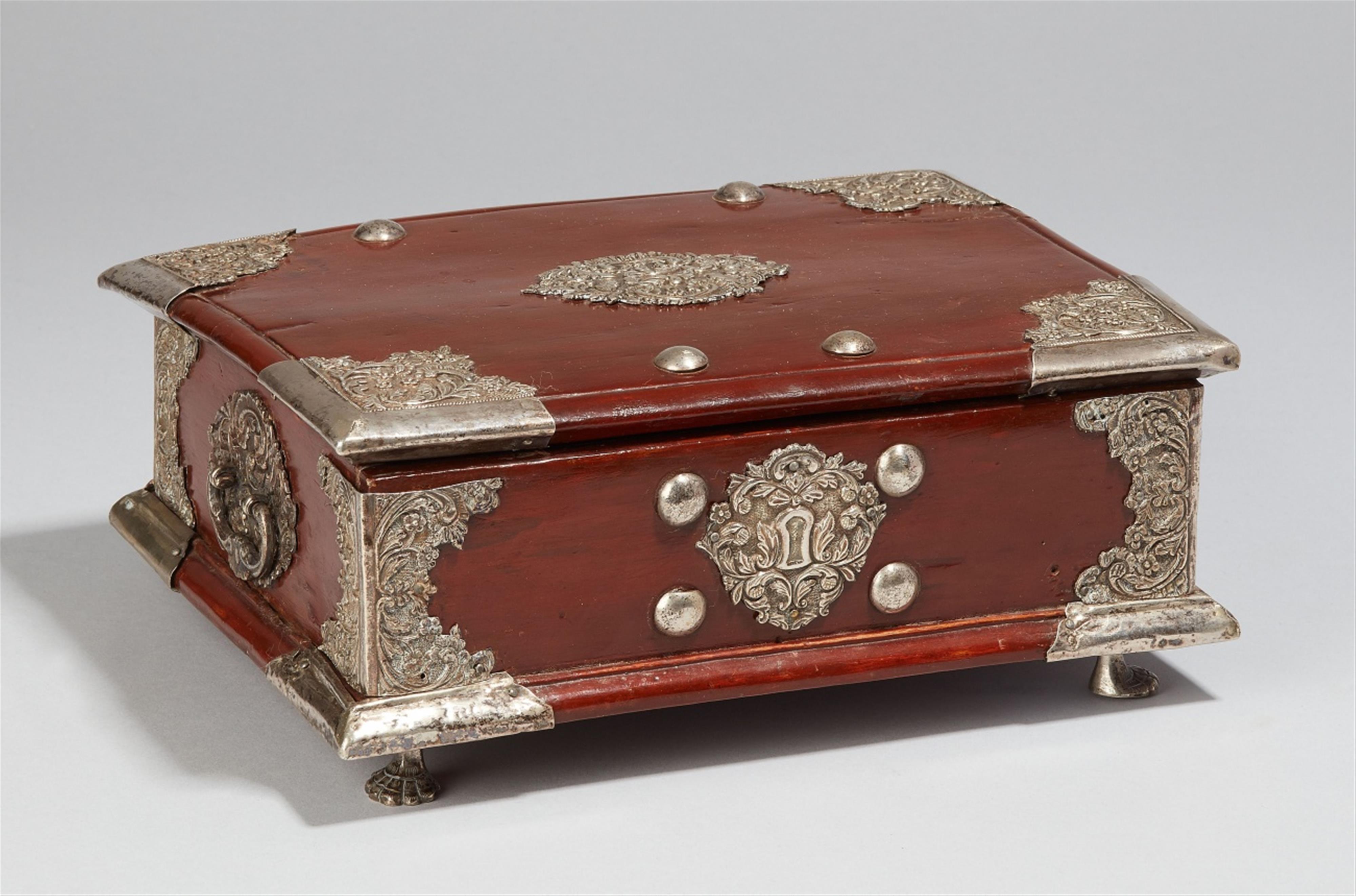 A Batavian silver-mounted tropical hardwood coffer - image-2