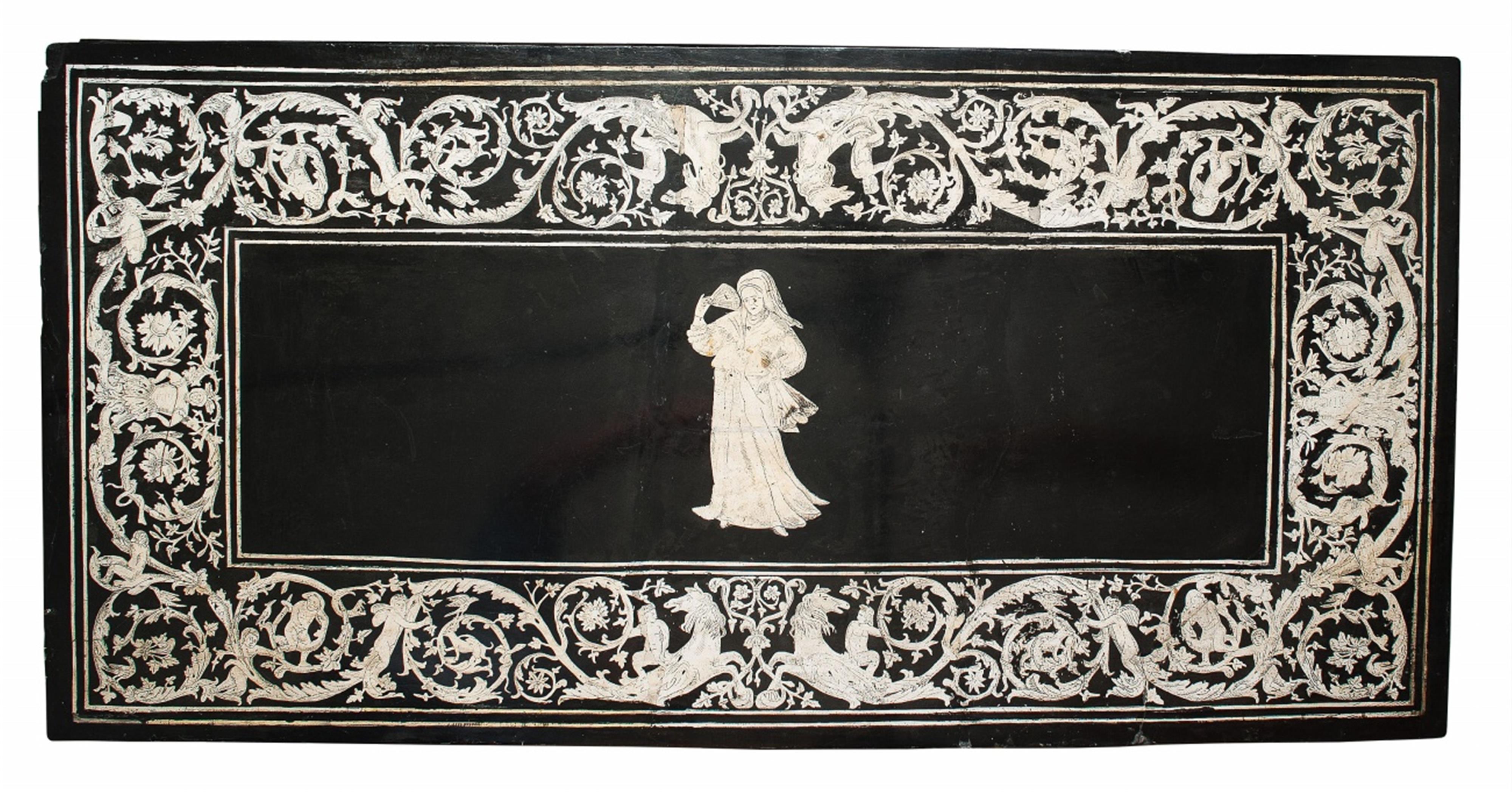 A North Italian black and white scagliola table top - image-1