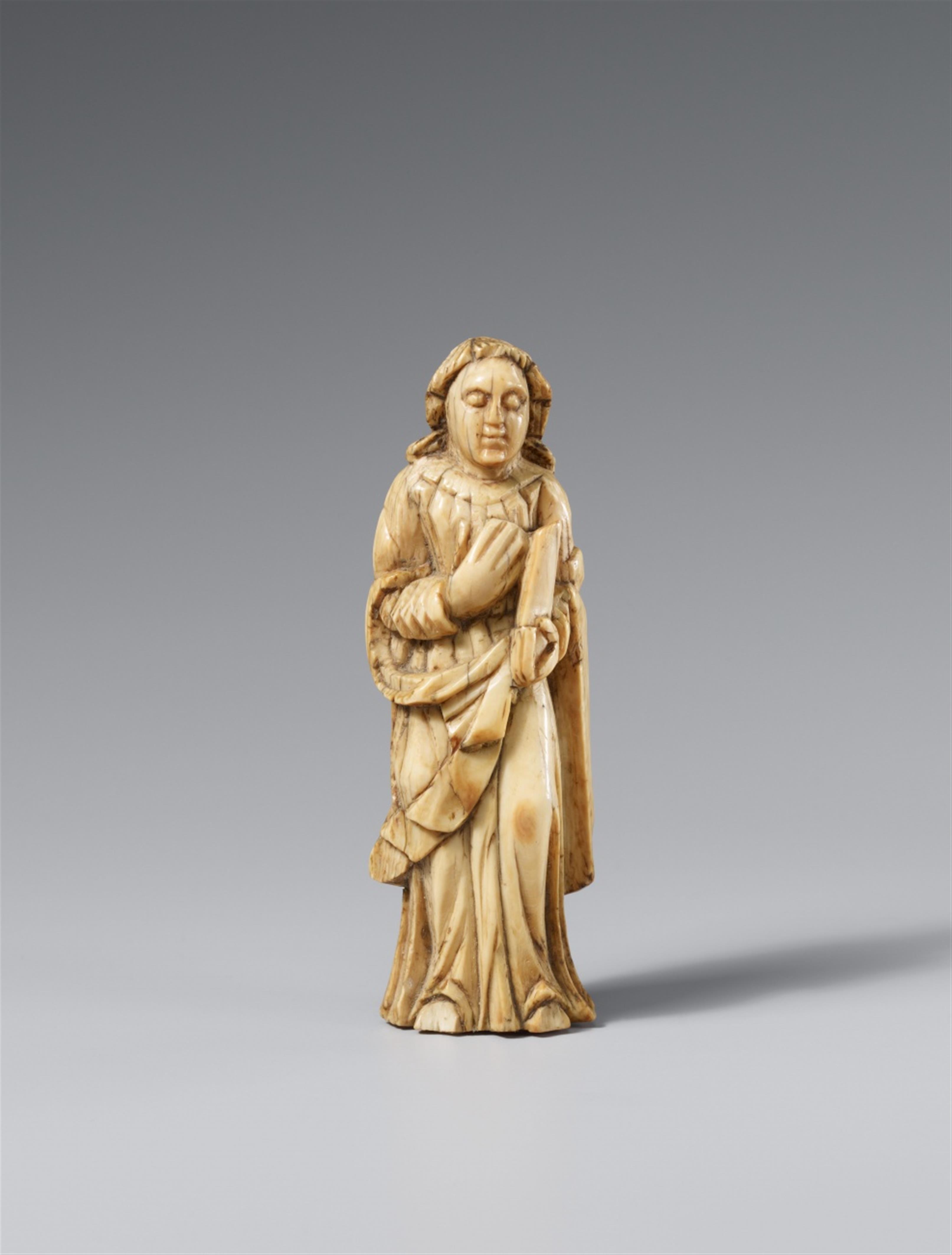 Probably German 14th century - A presumably German 14th century ivory figure of a saint - image-1