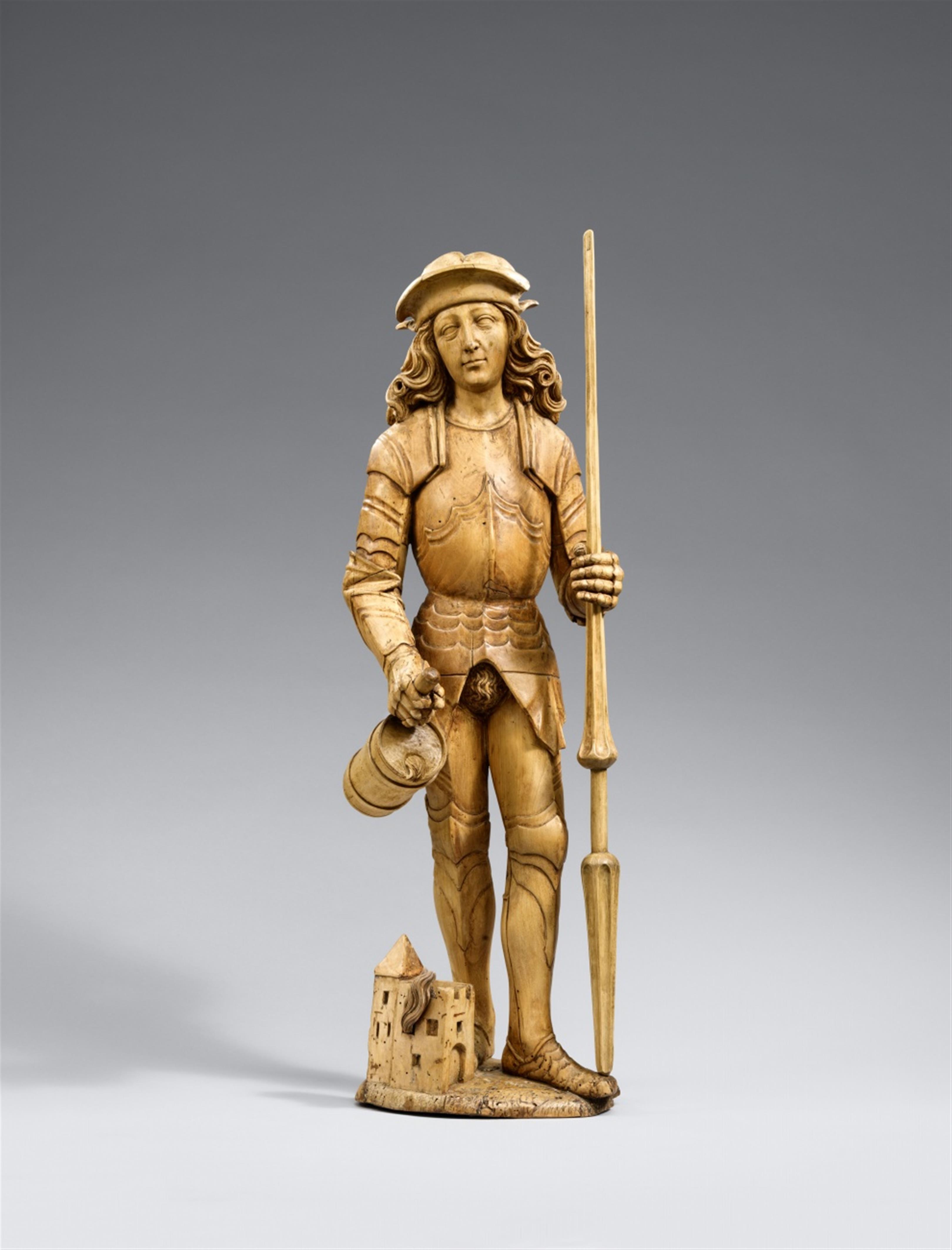 Swabia early 16th century - An early 16th century limewood figure of Saint Florian - image-1