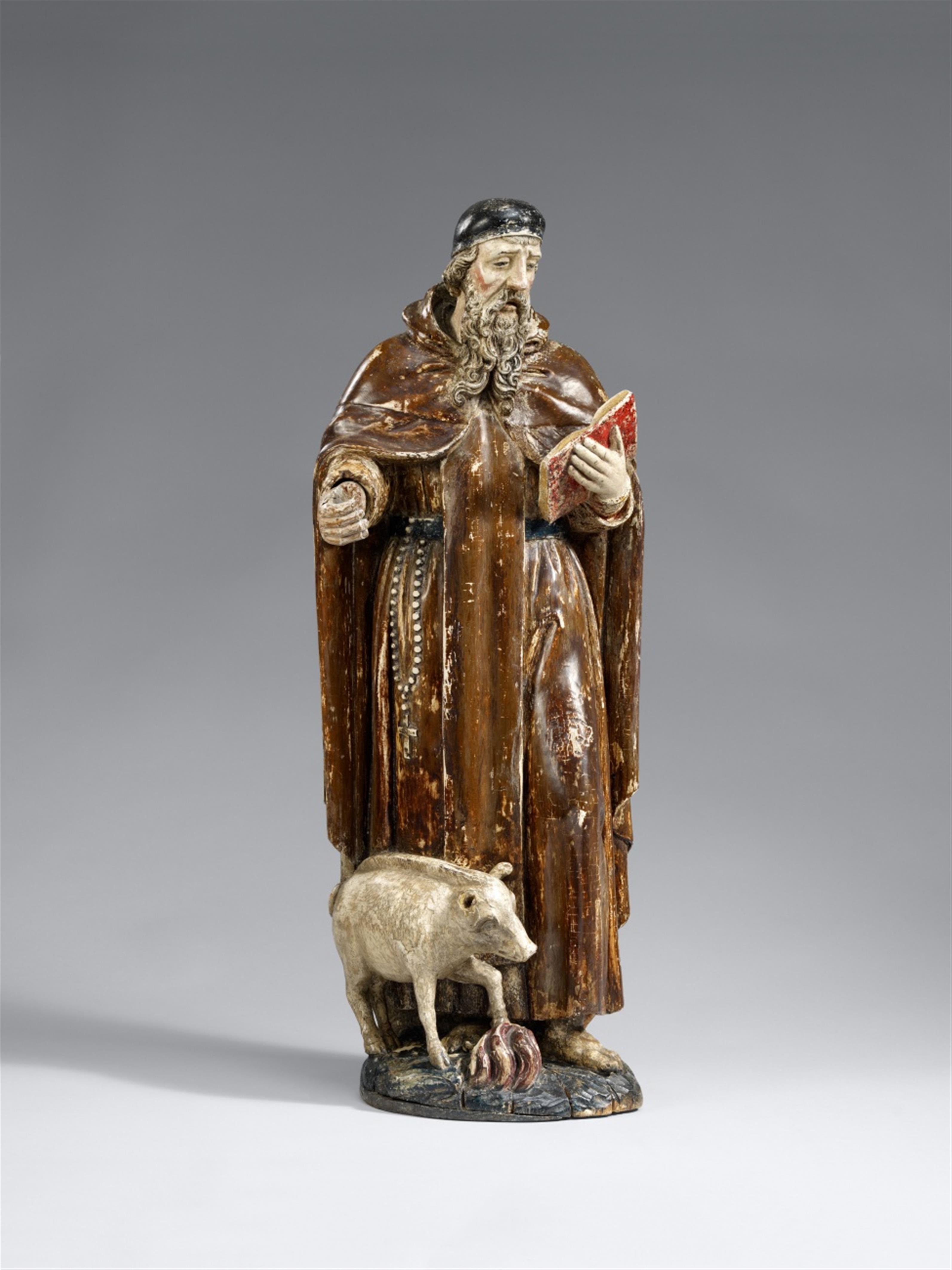 Flemish circa 1520/1530 - A Flemish wooden figure of Saint Anthony, circa 1520/1530 - image-1