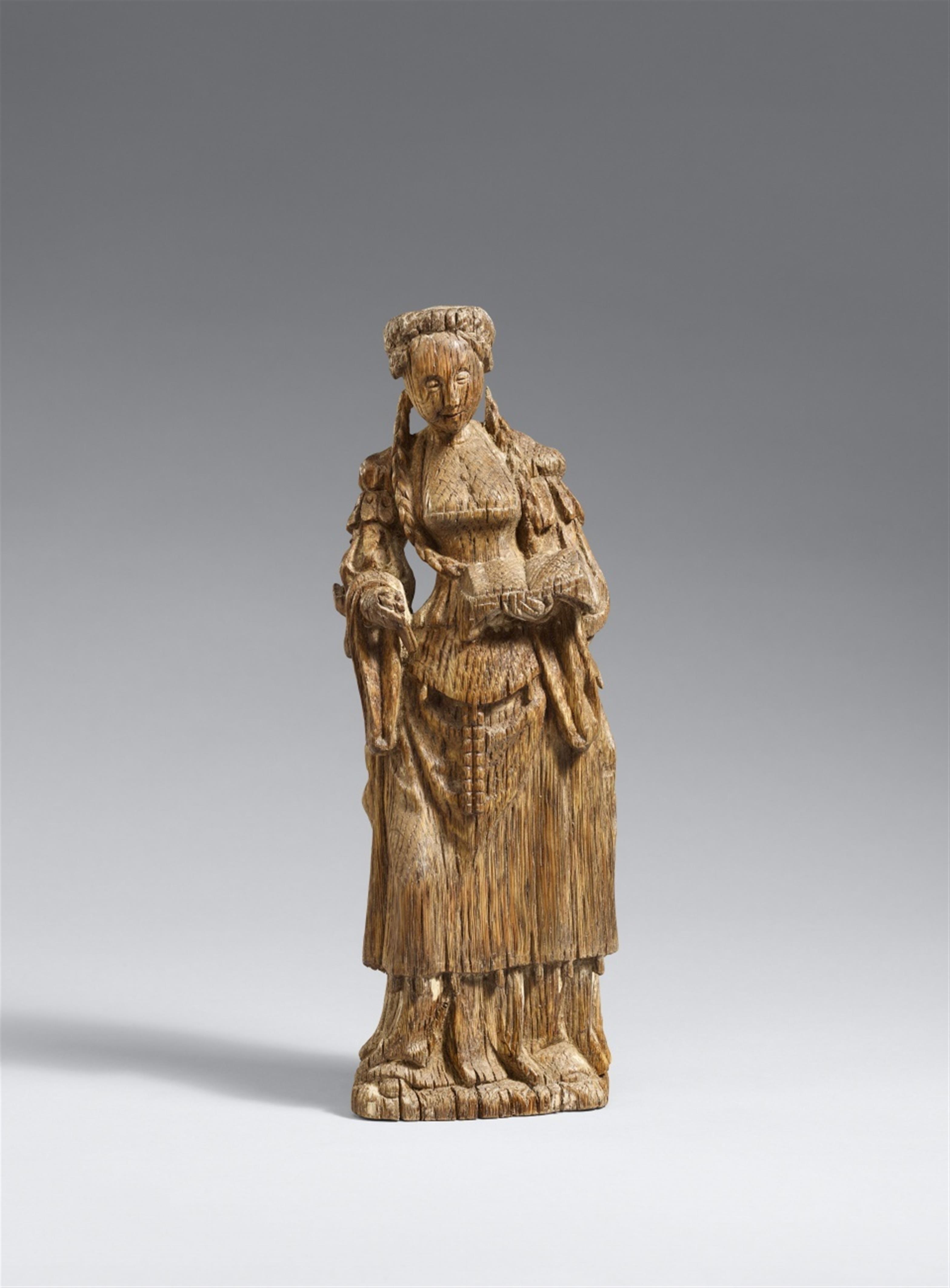 Mechelen circa 1530/1540 - A Mechelen wooden figure of a female saint, circa 1530/1540 - image-1