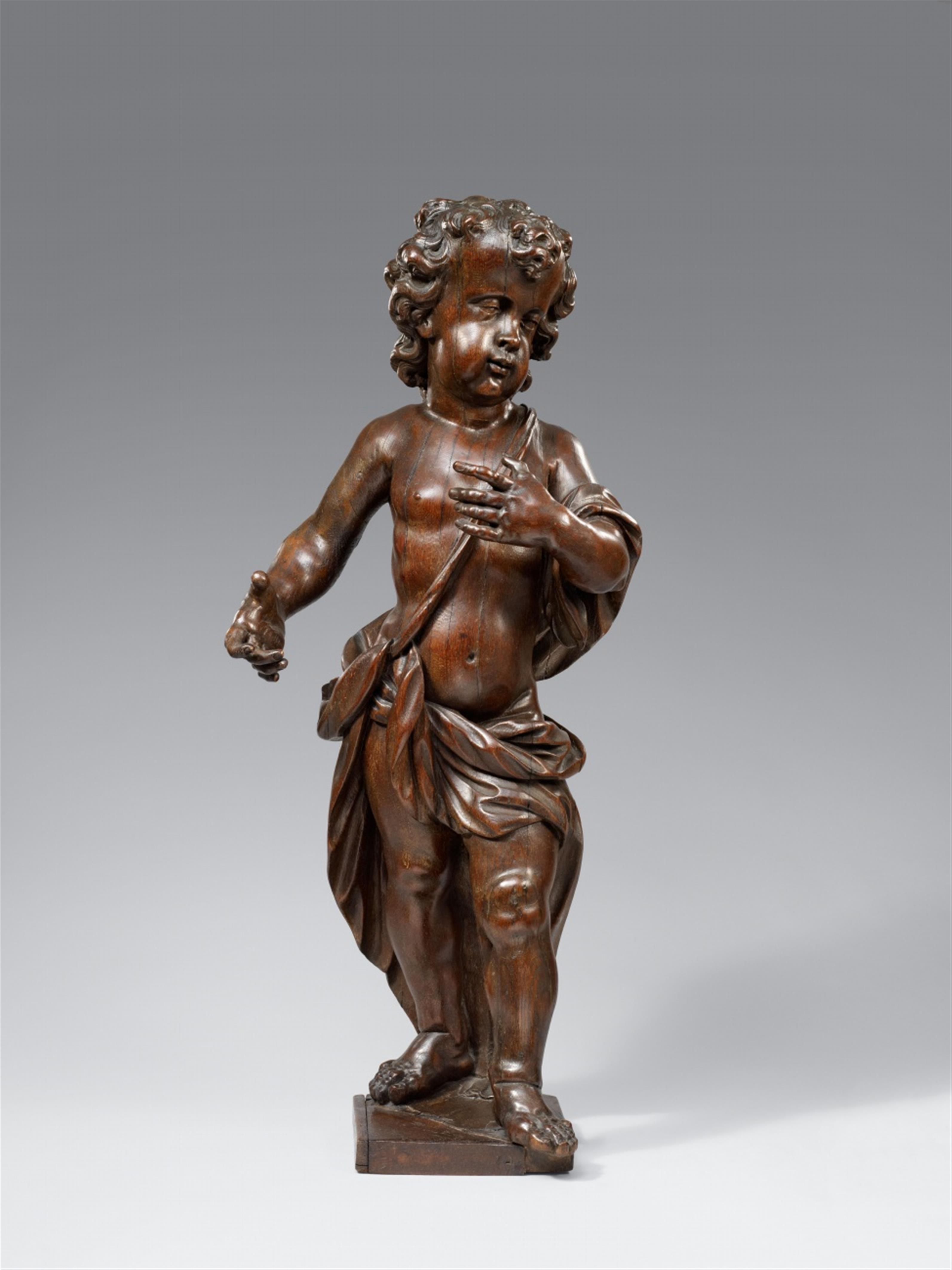 Jan Frans Boeckstuyns - A wooden figure of a standing putto by Jan Frans Boeckstuyns - image-1