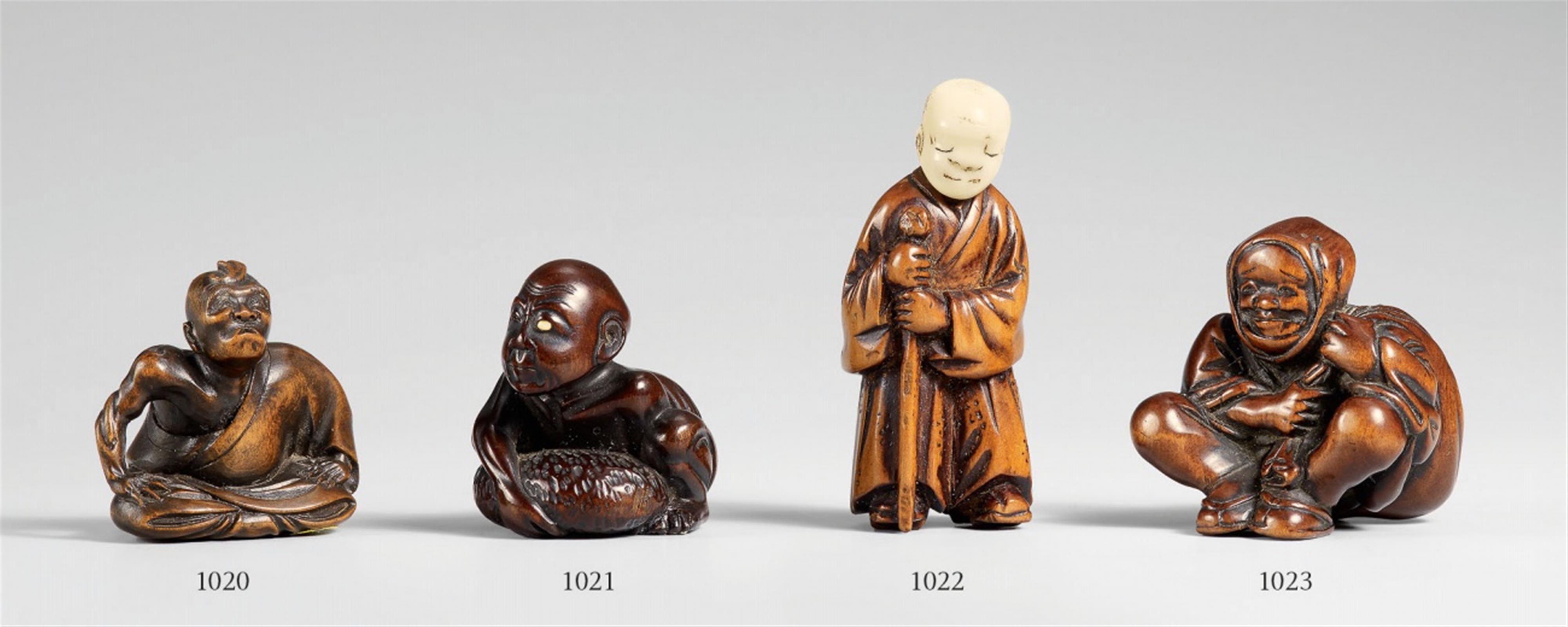 A boxwood netsuke of a blind man. Mid-19th century - image-1