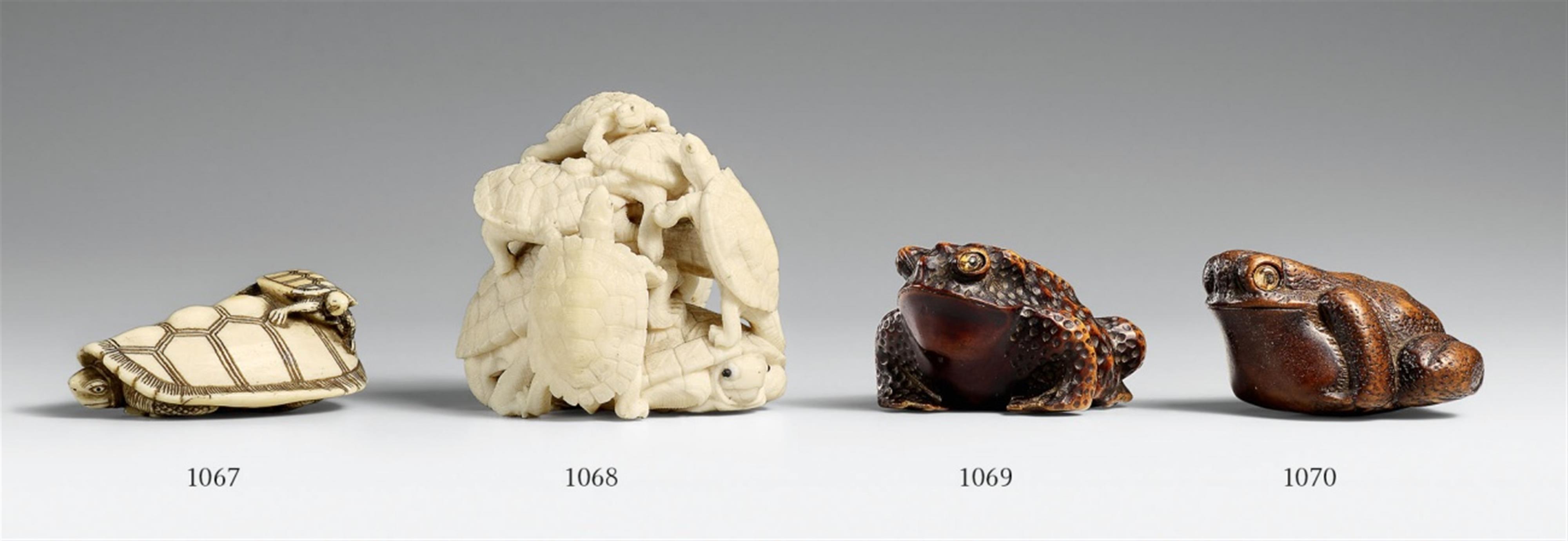 A boxwood netsuke of a fat toad. First half 19th century - image-1