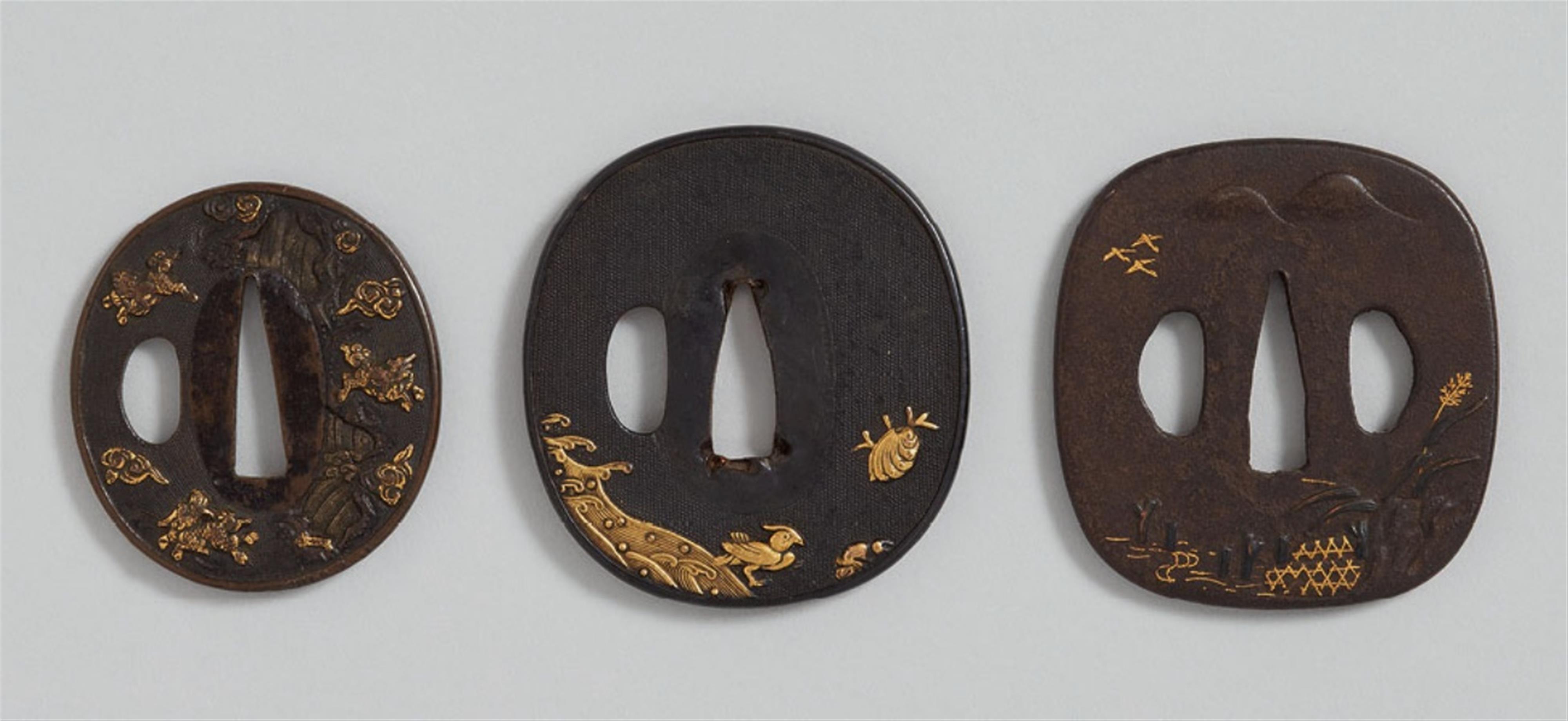 Three shakudô and iron tsuba. 19th century - image-1