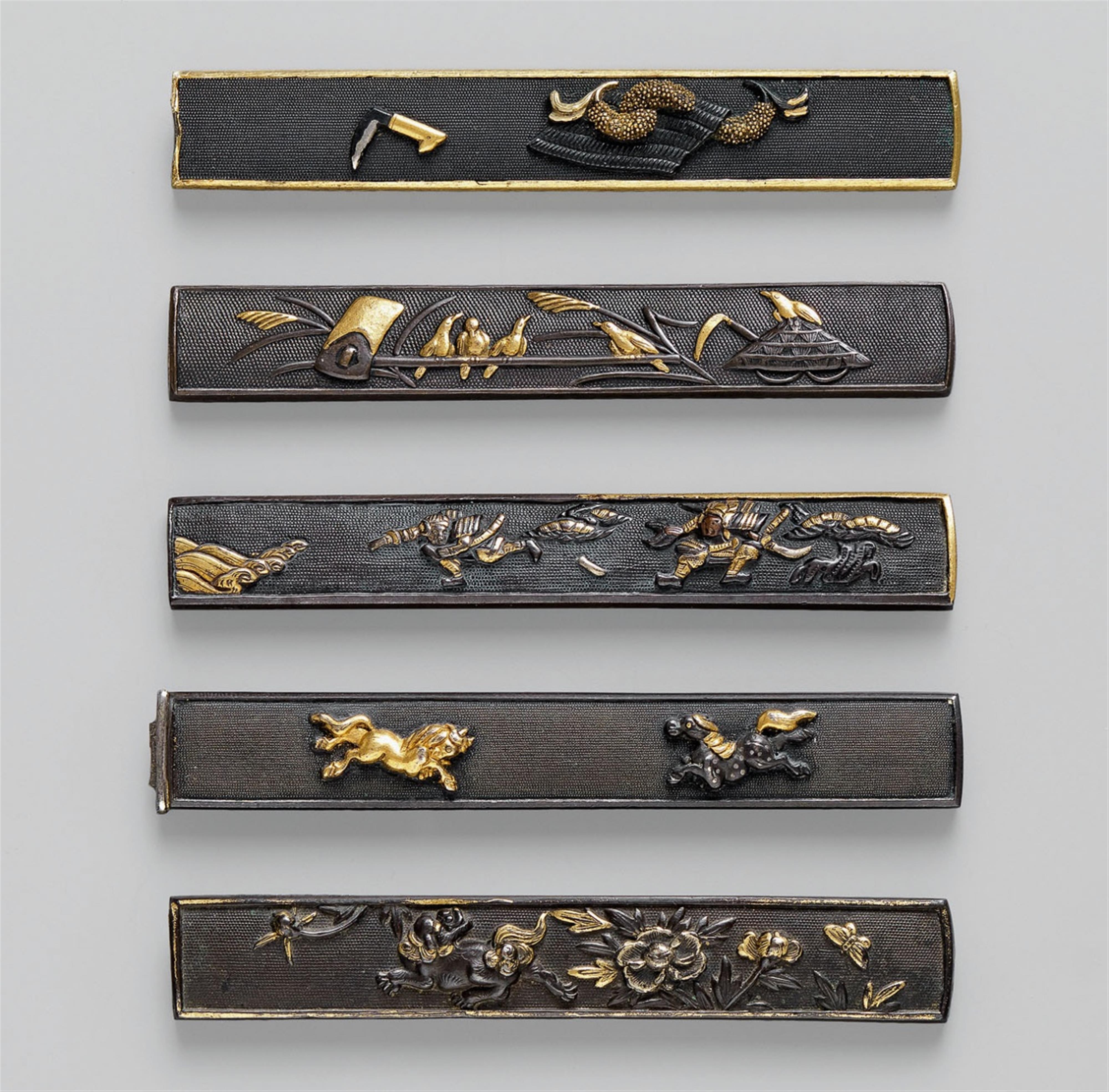Five Gotô-style shakudô kozuka. 18th/19th century - image-1