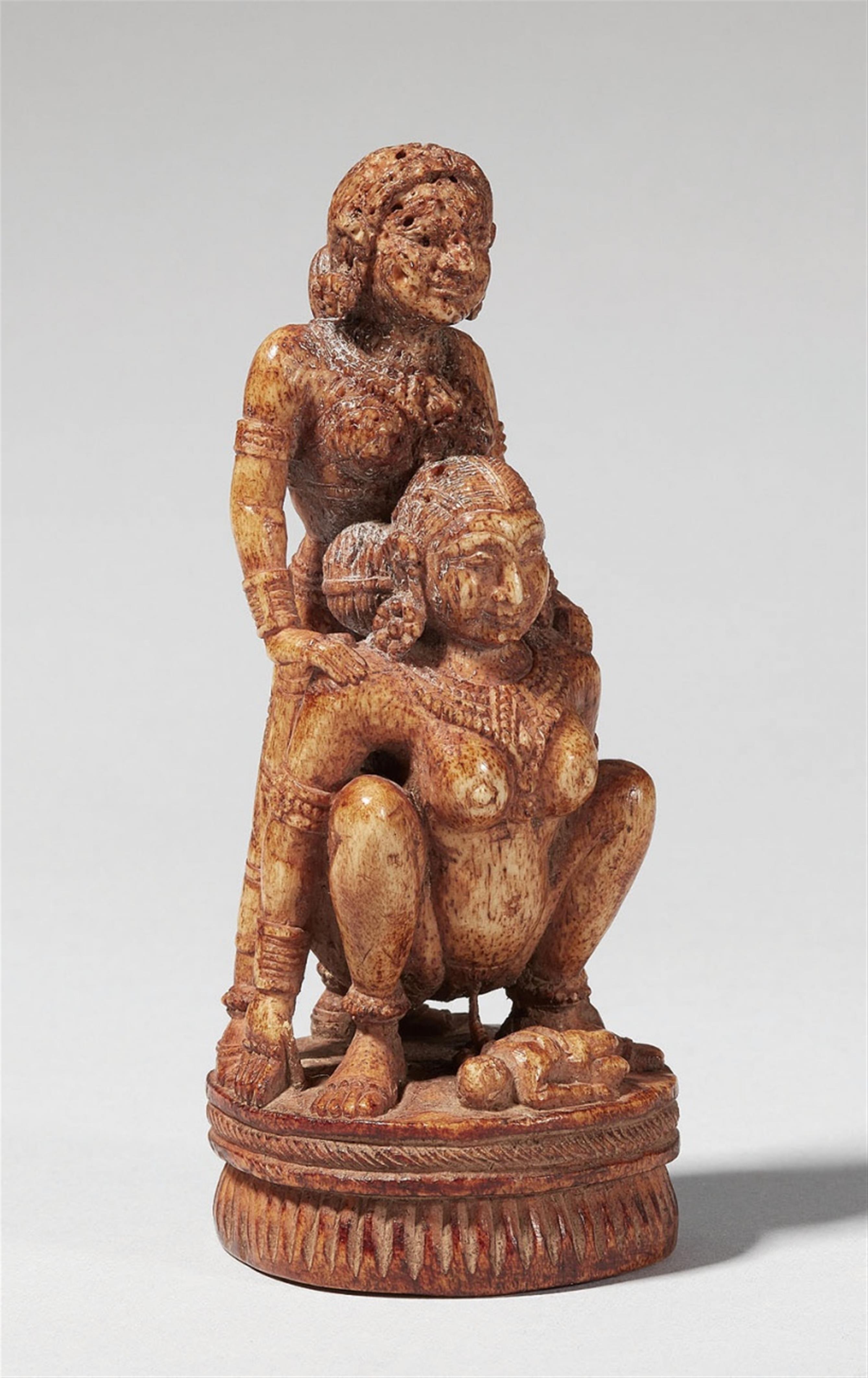 An Orissa bone figure of a woman giving birth. Probably 19th century - image-1