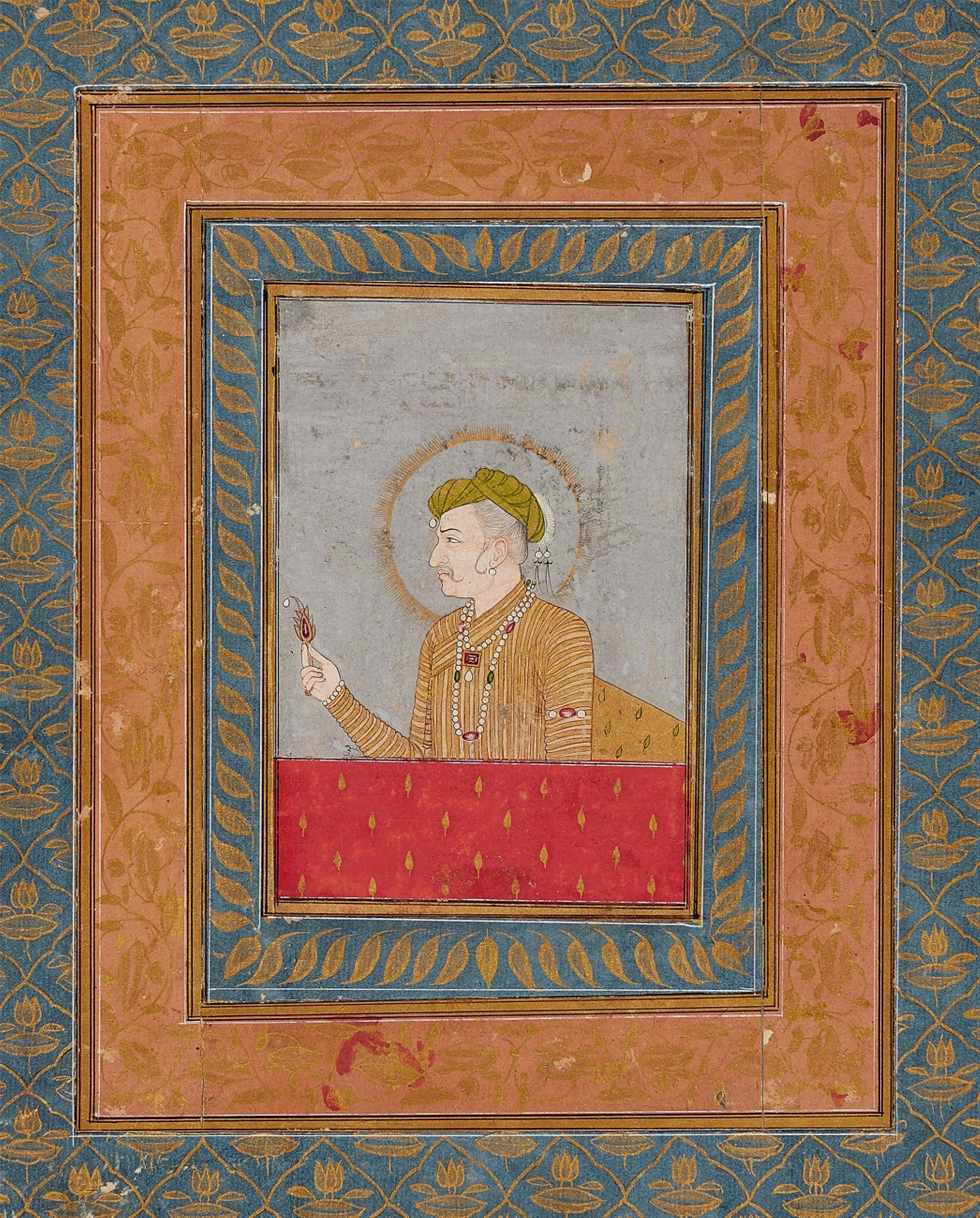 Two folio with Mughal portraits. Late19th century - image-1