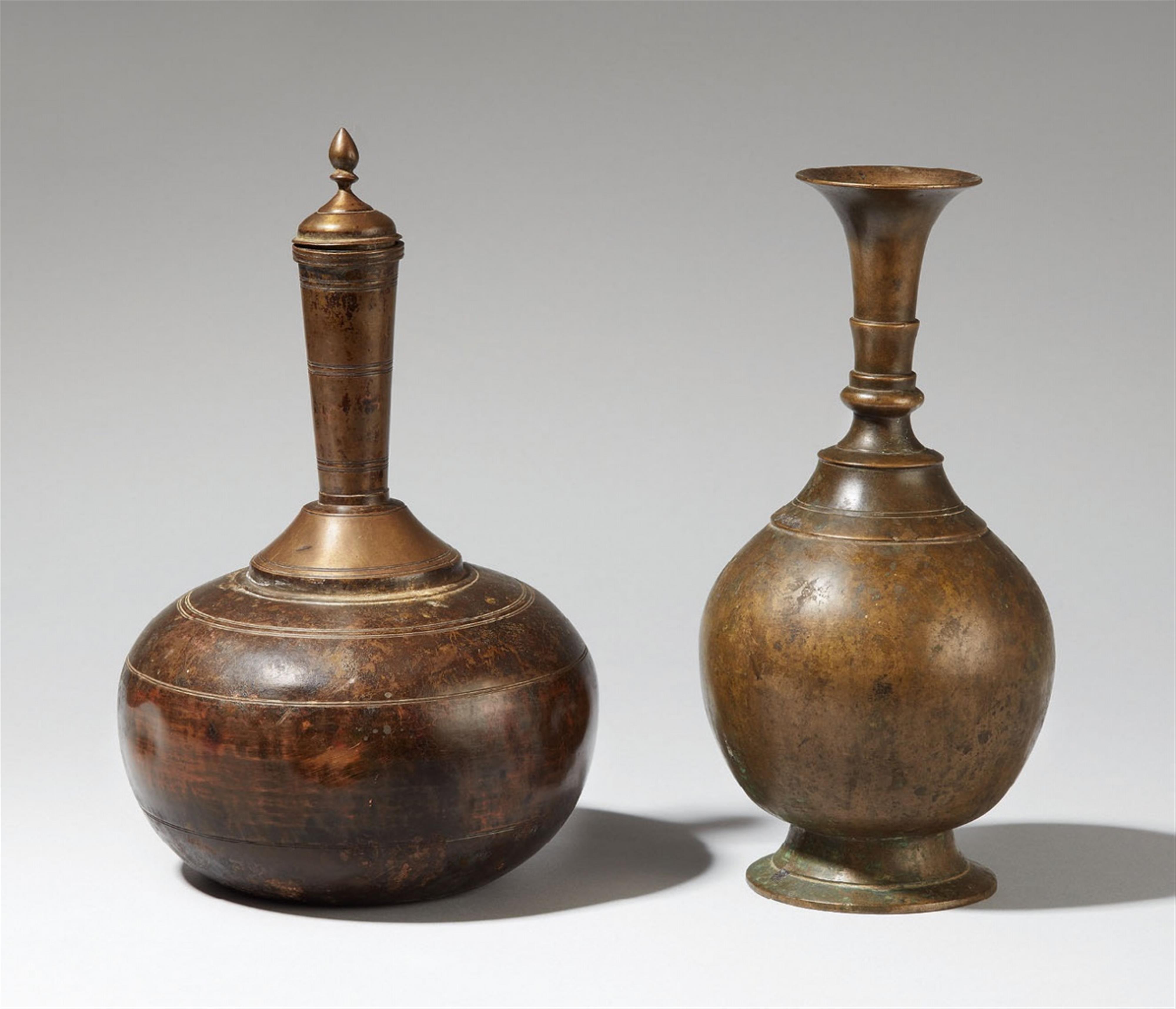 Two Tibetan metal alloy water vessels - image-1