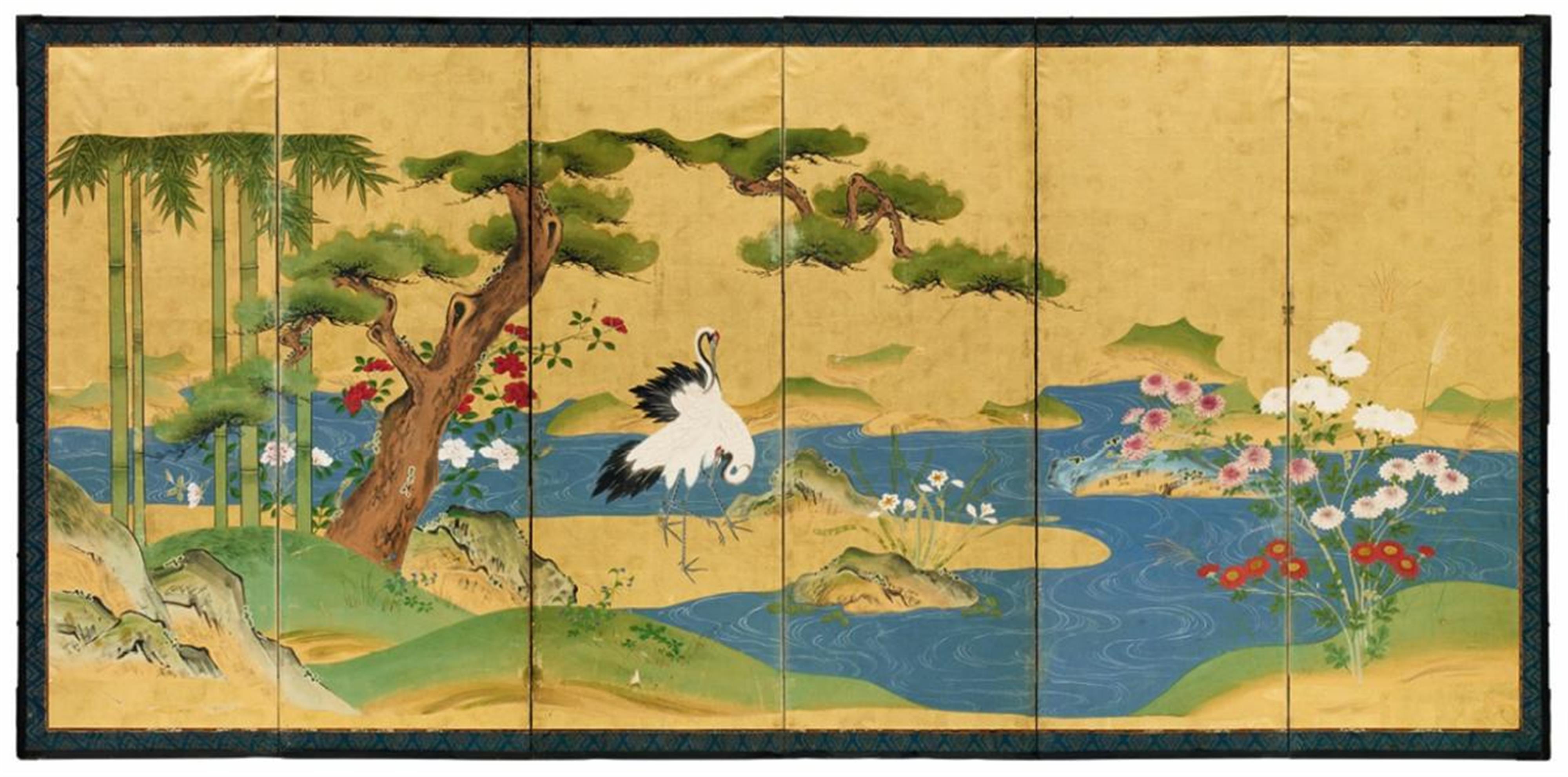 A pair of six-panel screens. Late 19th century - image-4