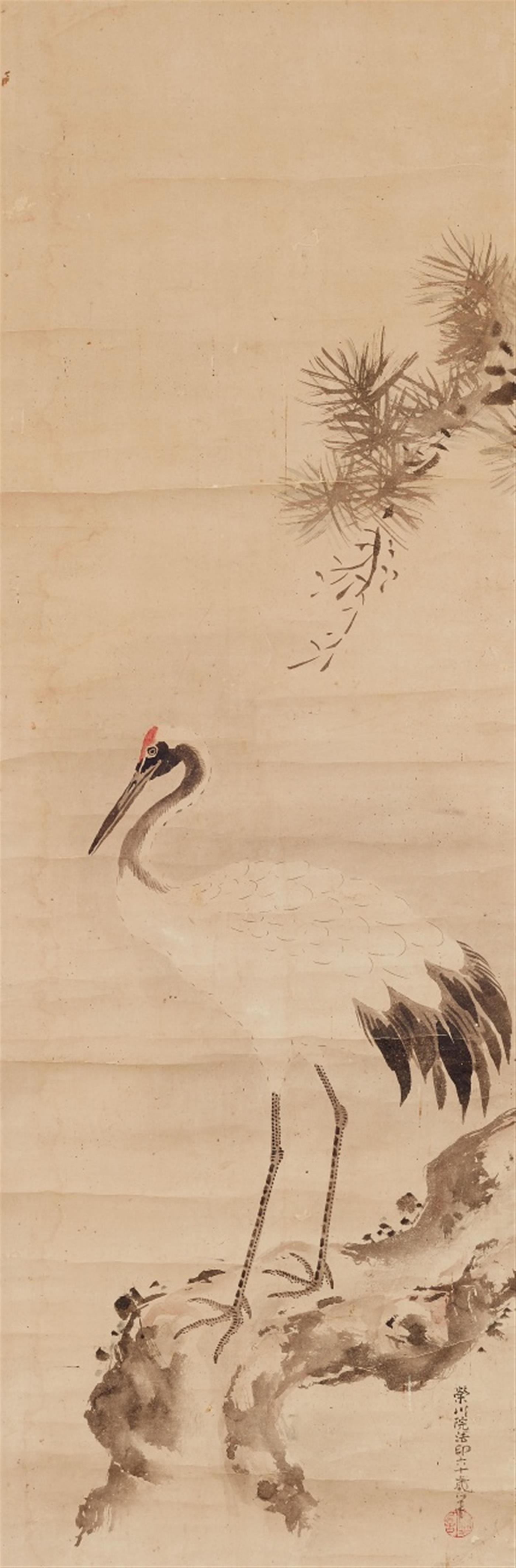 A hanging scroll in the manner of Kano Eisen'in (1730-1790) - image-1