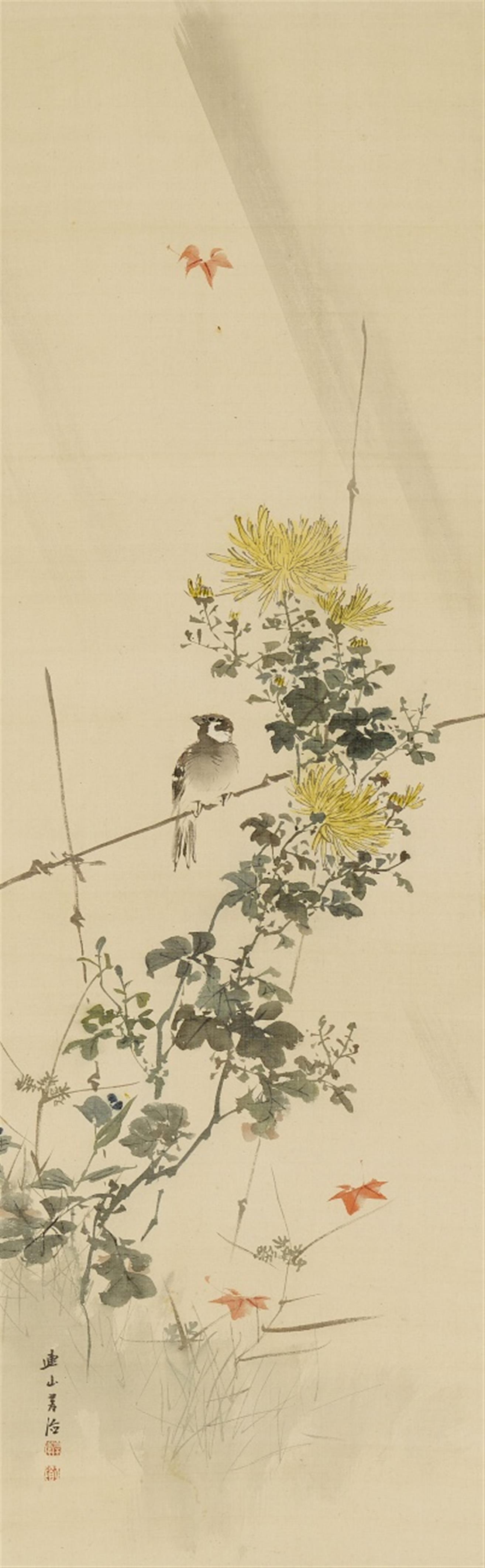 A hanging scroll by Kishi Renzan (1805-1859) - image-1