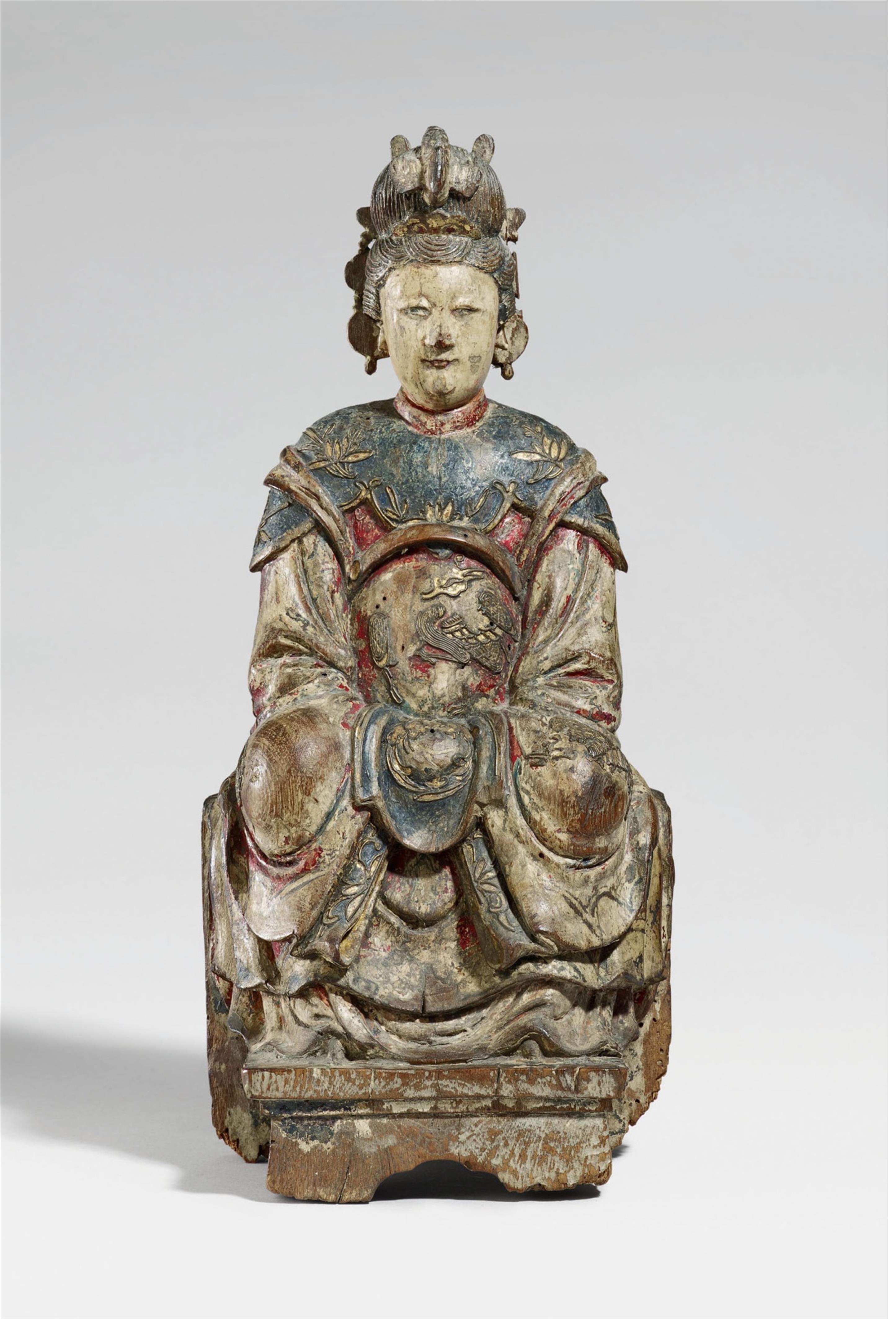 A polychromed wood figure of Xi Wangmu. 17th/18th century - image-1