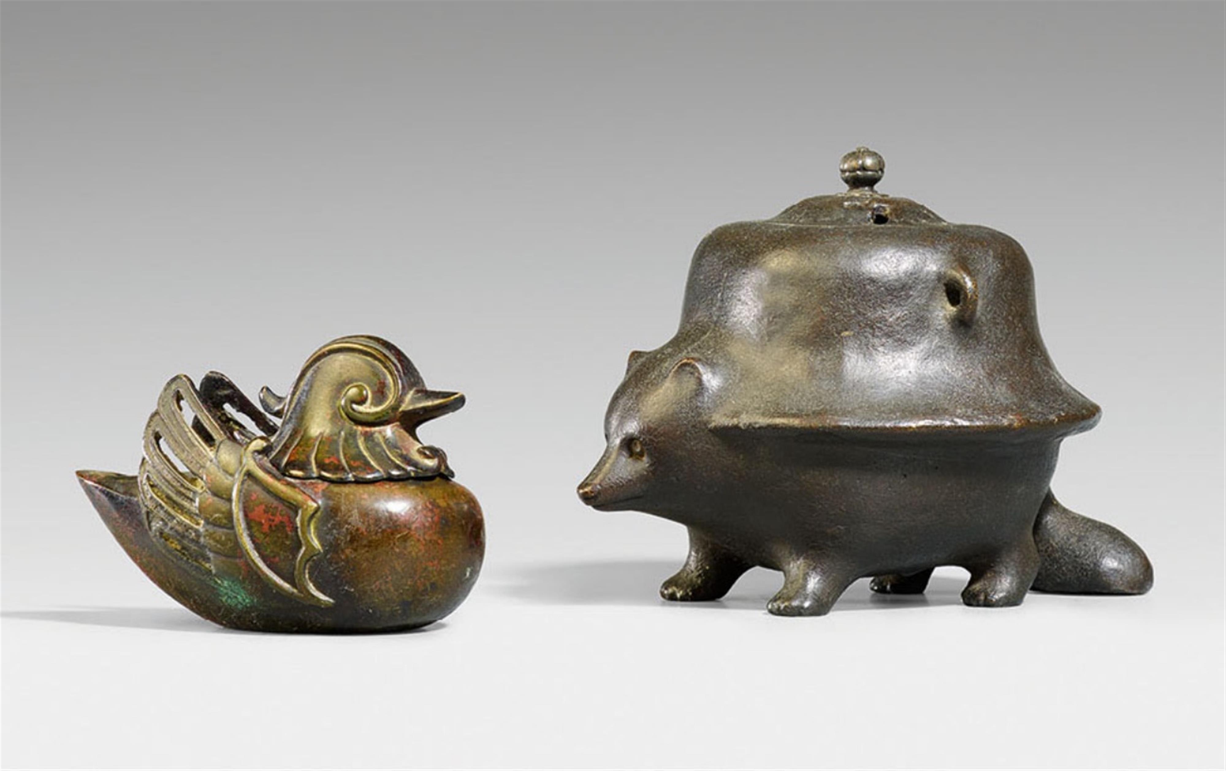 Two bronze incense burners. Edo/Meiji period - image-1