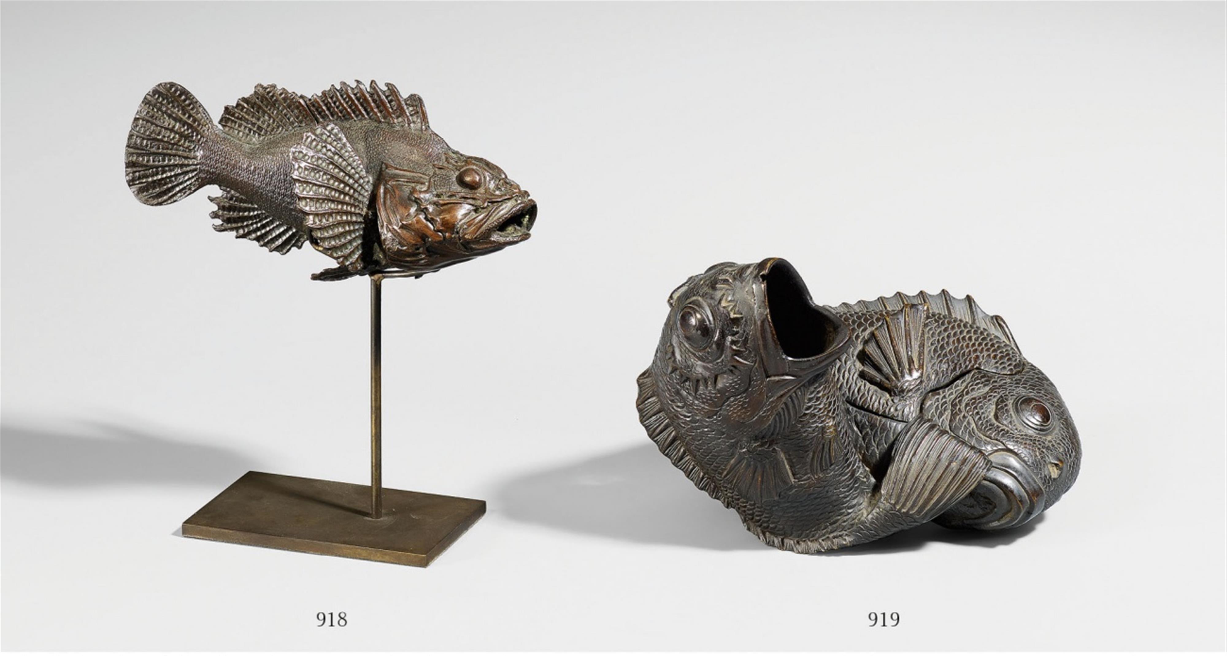 A bronze flying dragon fish, 19th century - image-1