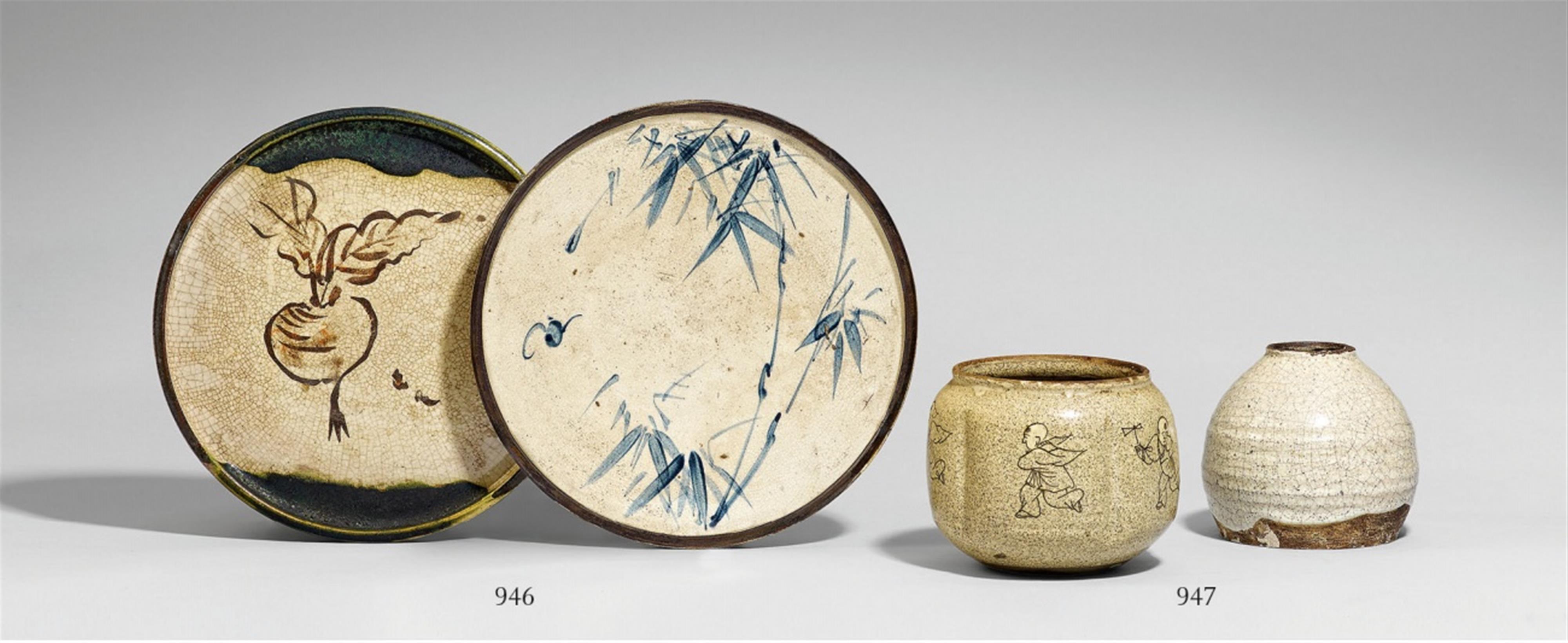 Two Seto oil plates (abura-zara). 19th century - image-1