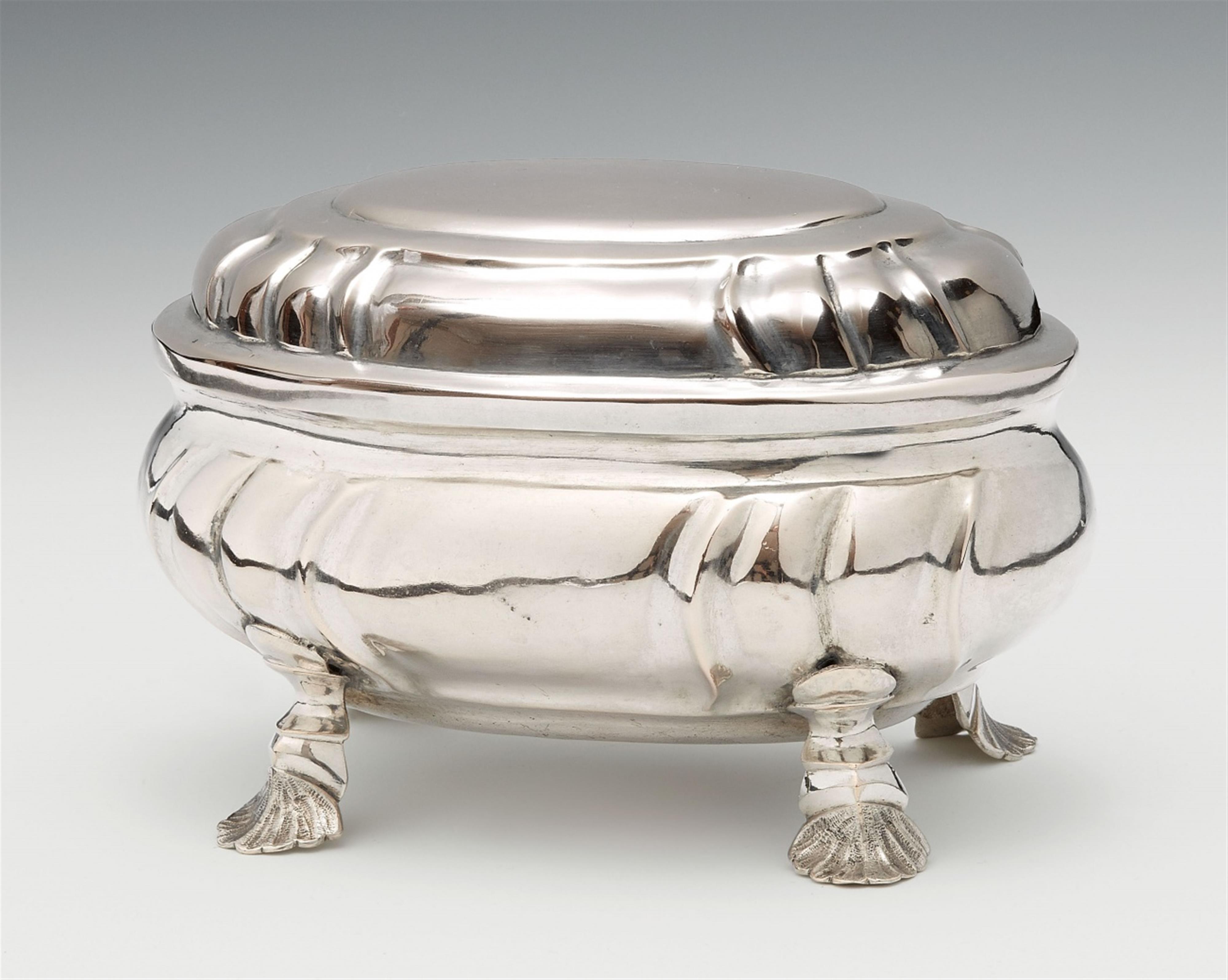 A presumably North German silver sugar box. Indistinctly marked, ca. 1760. - image-1