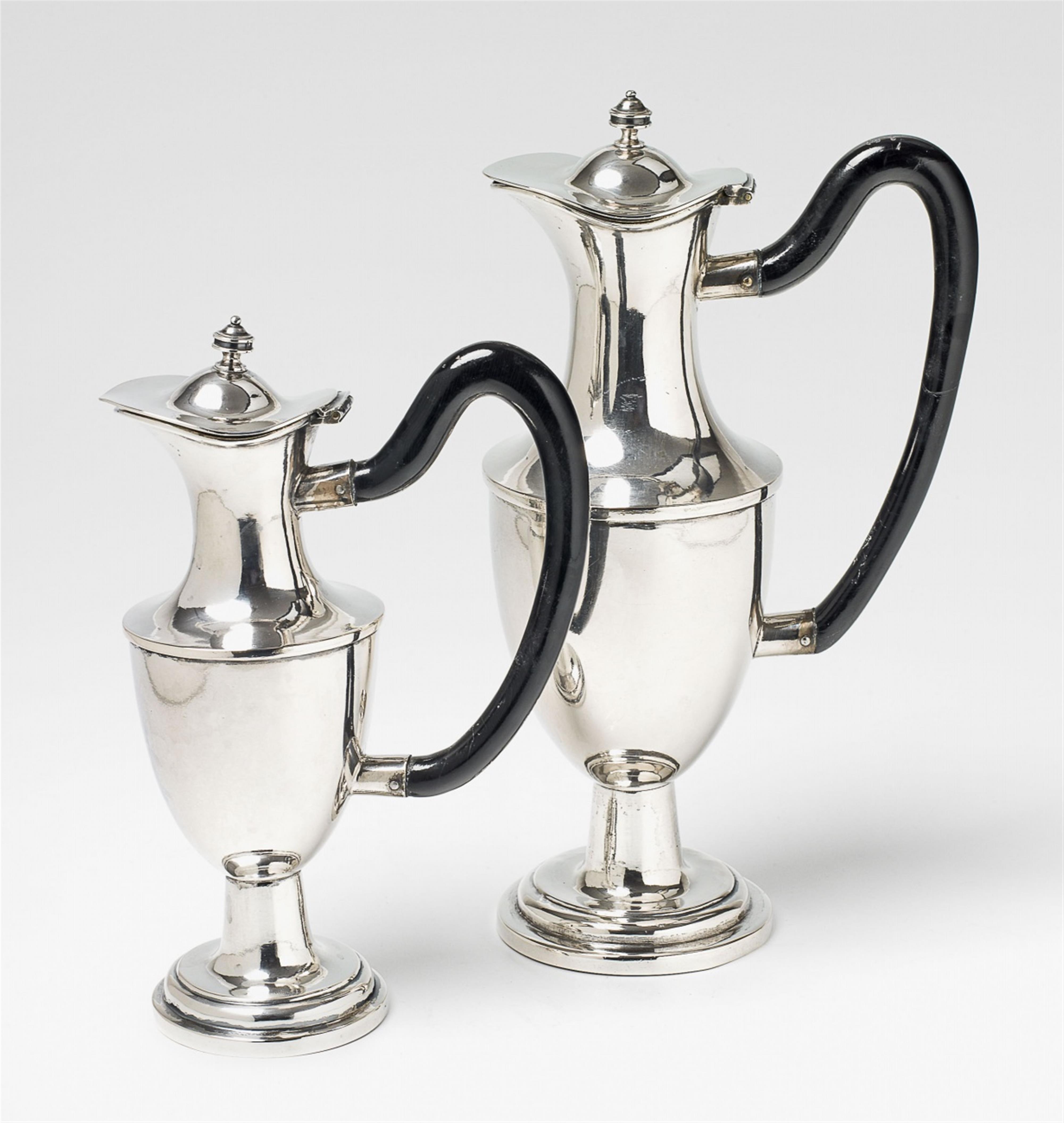 A pair of Augsburg parcel gilt silver decanters. Marks of Johann Andreas Dressel, 1793 - 95. - image-2