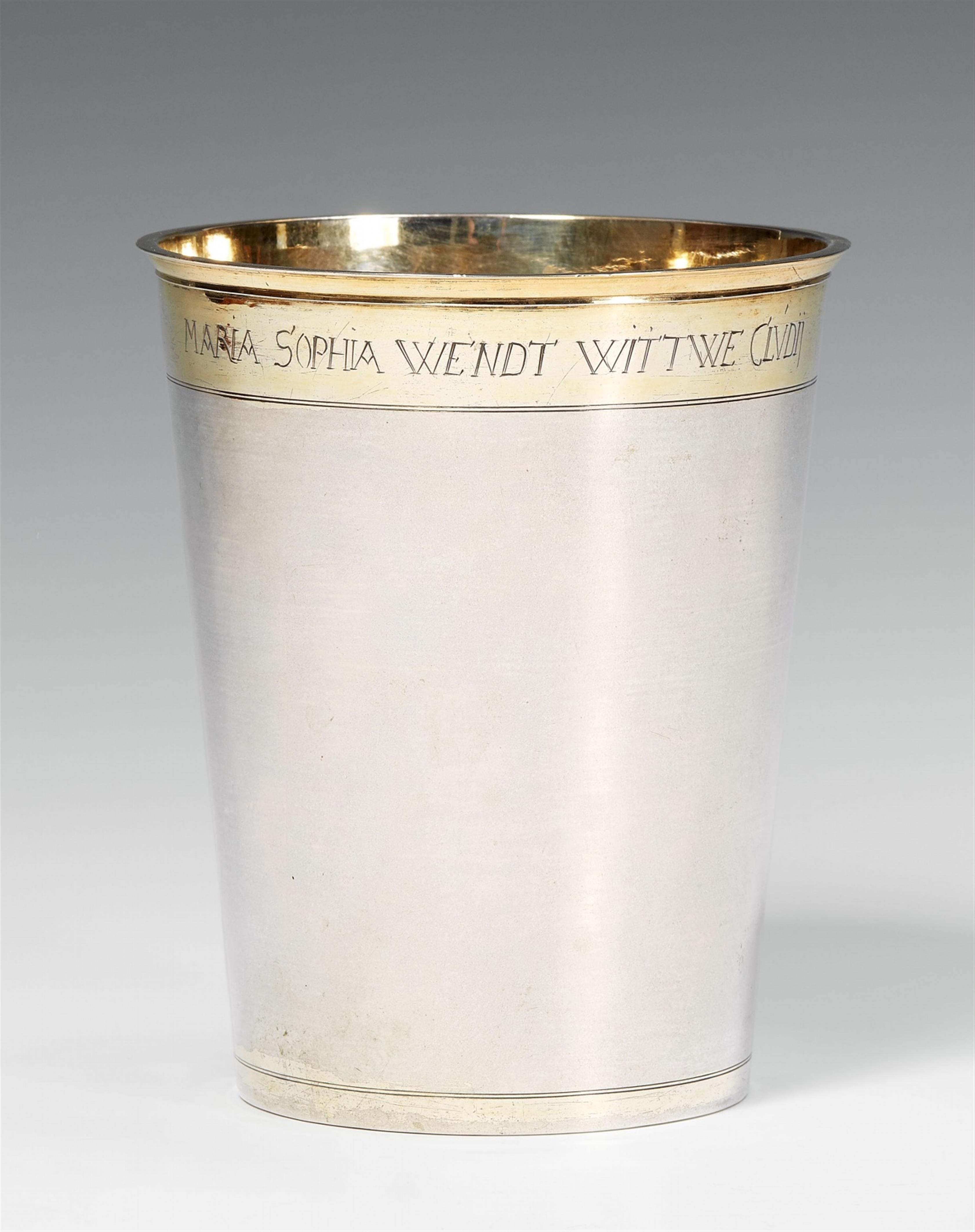 A Halle parcel gilt silver beaker. Marks of August Hosse, ca. 1700. - image-1