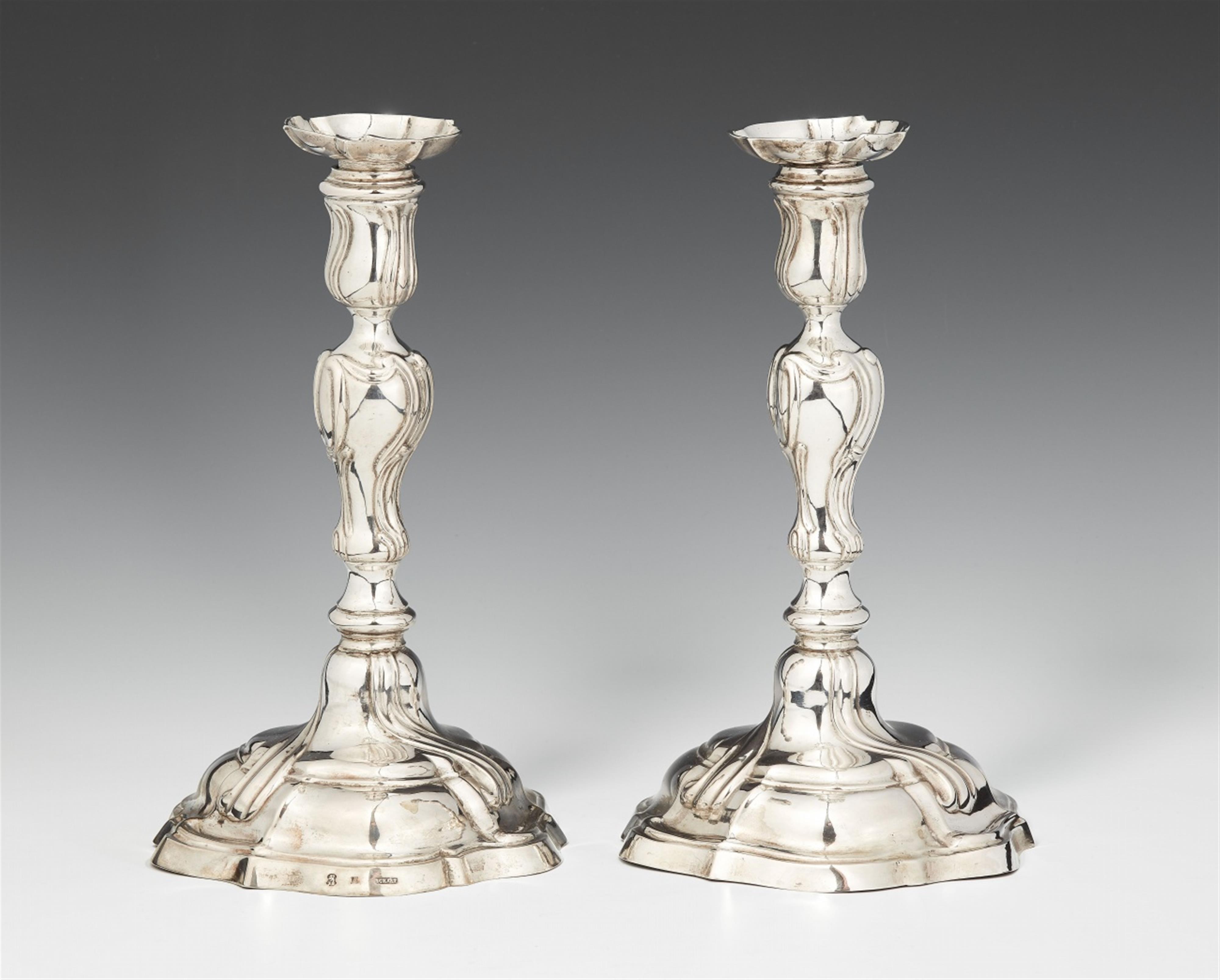 A pair of Hannover silver candelabra. Marks of Johann Georg Eckhardt, 1773. - image-1