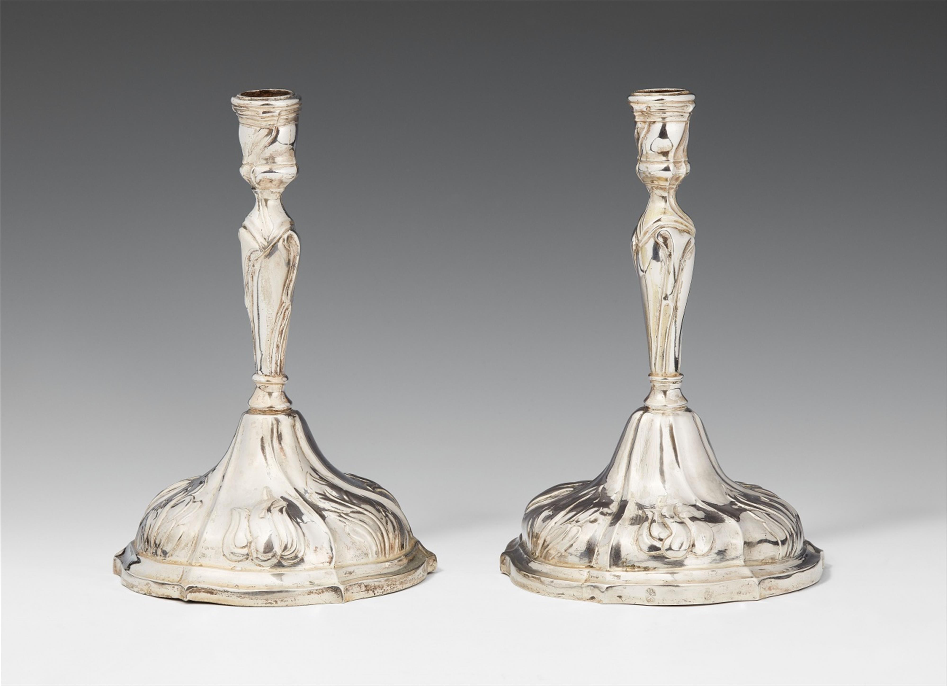 A pair of Hayn silver candlesticks. Marks of Johann Bernhard Schittig, ca. 1760/70. - image-1