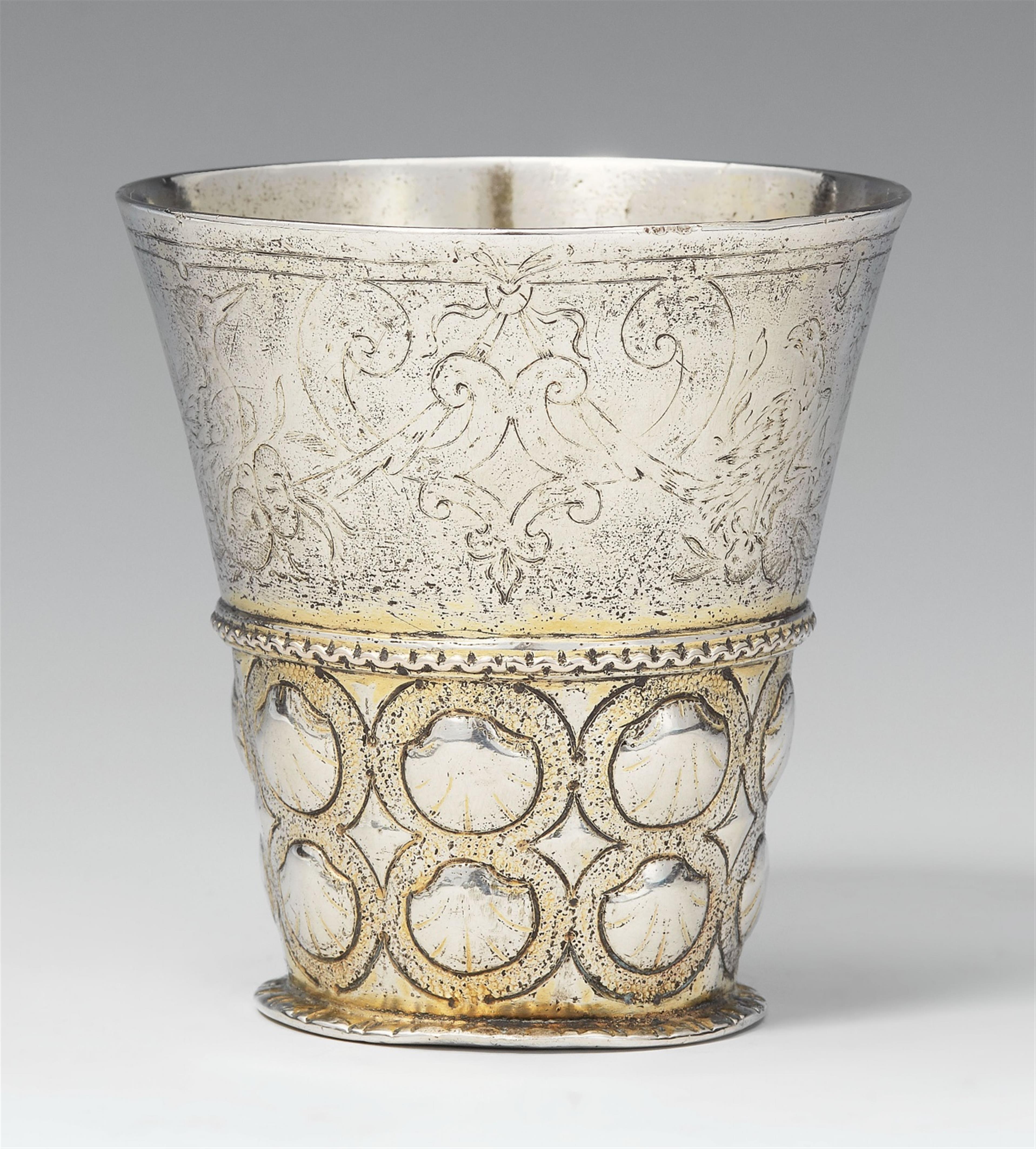 A Renaissance silver beaker. Unmarked, possibly Germany, early 17th C. - image-1